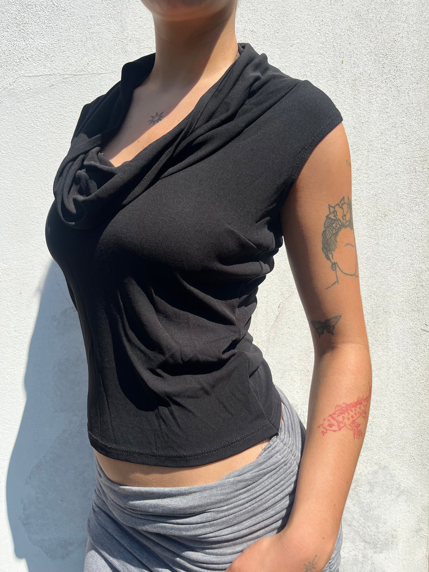 black cowl top