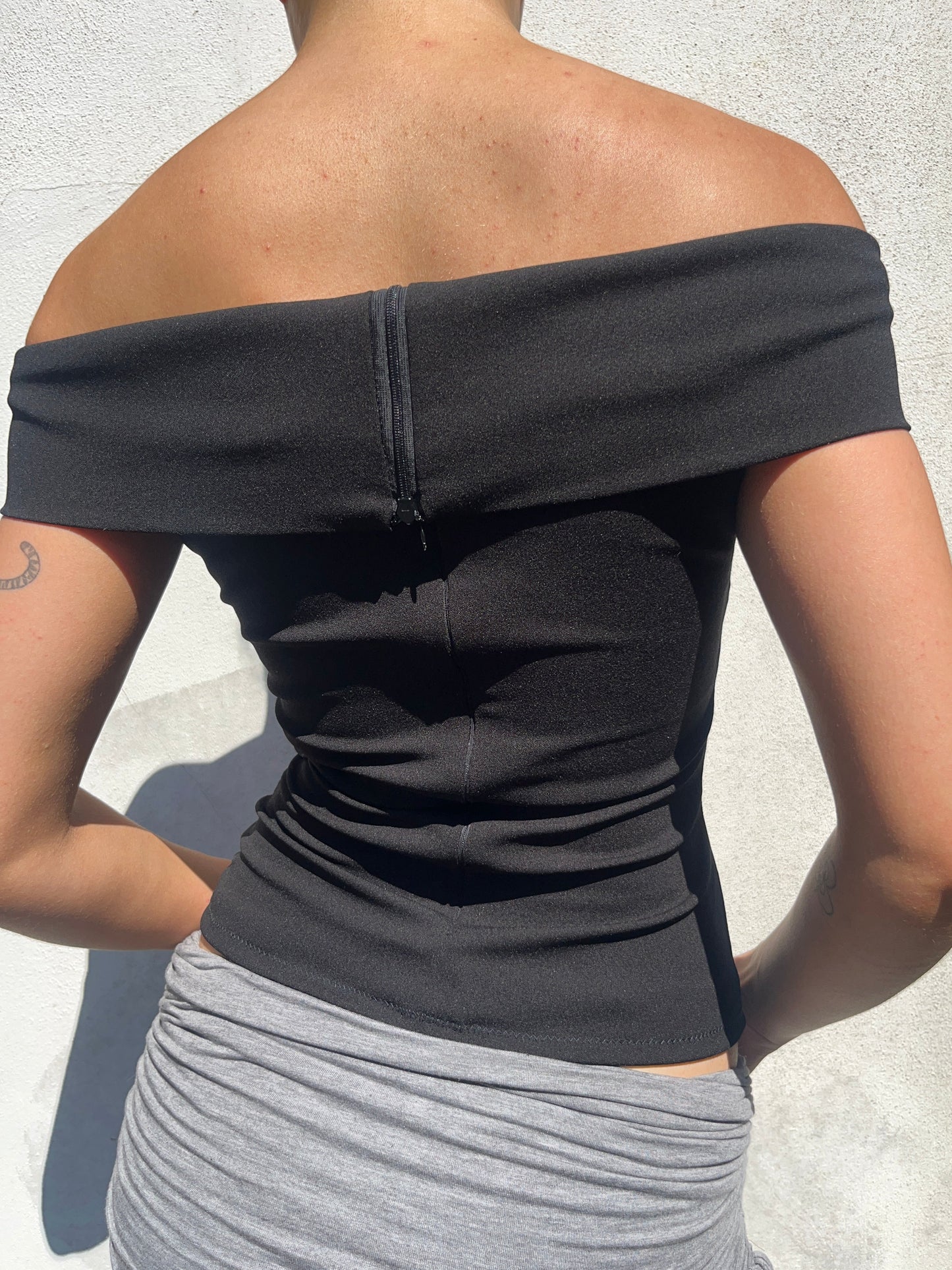 black eyelet top