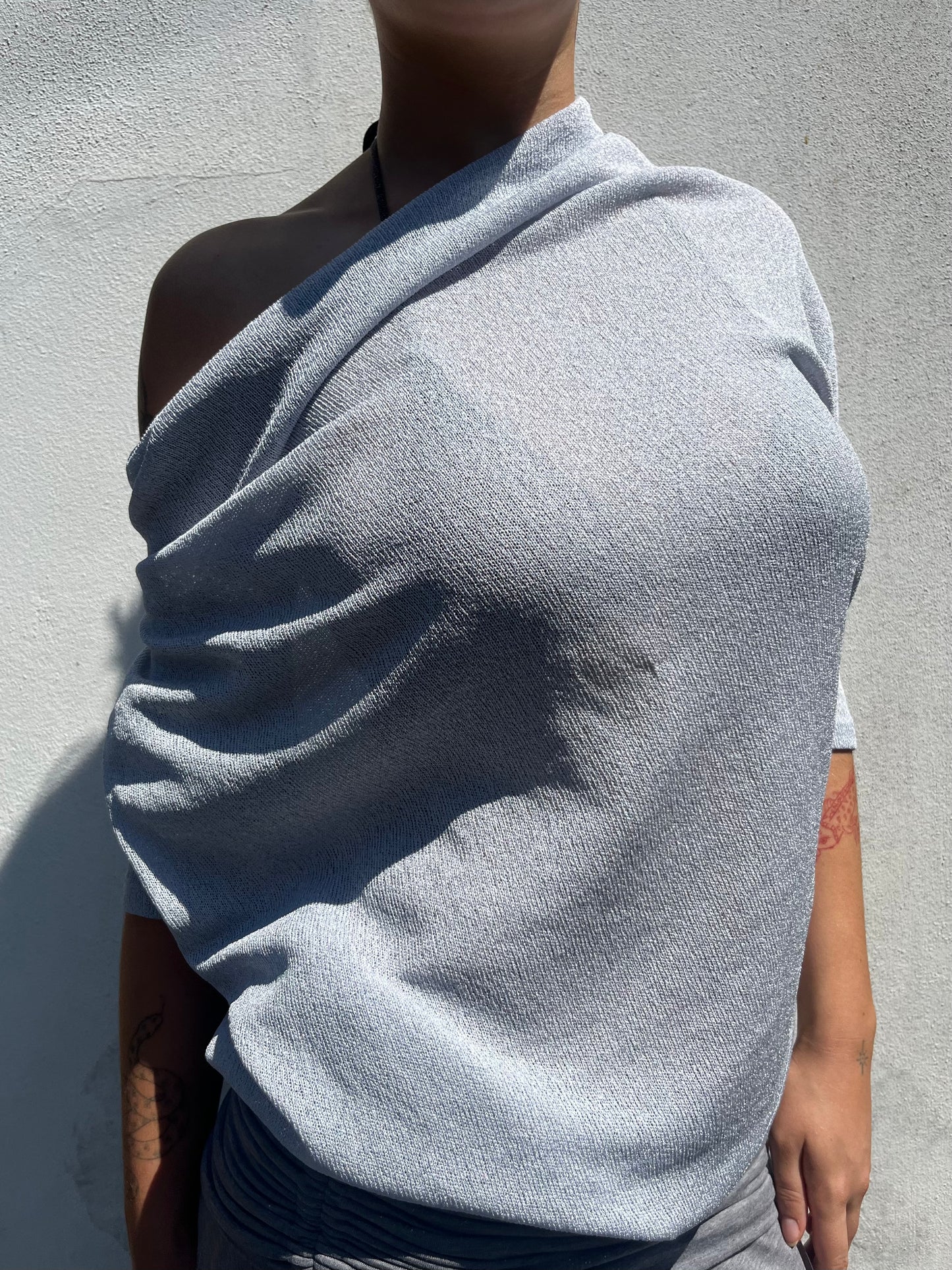 icy blue slouchy top