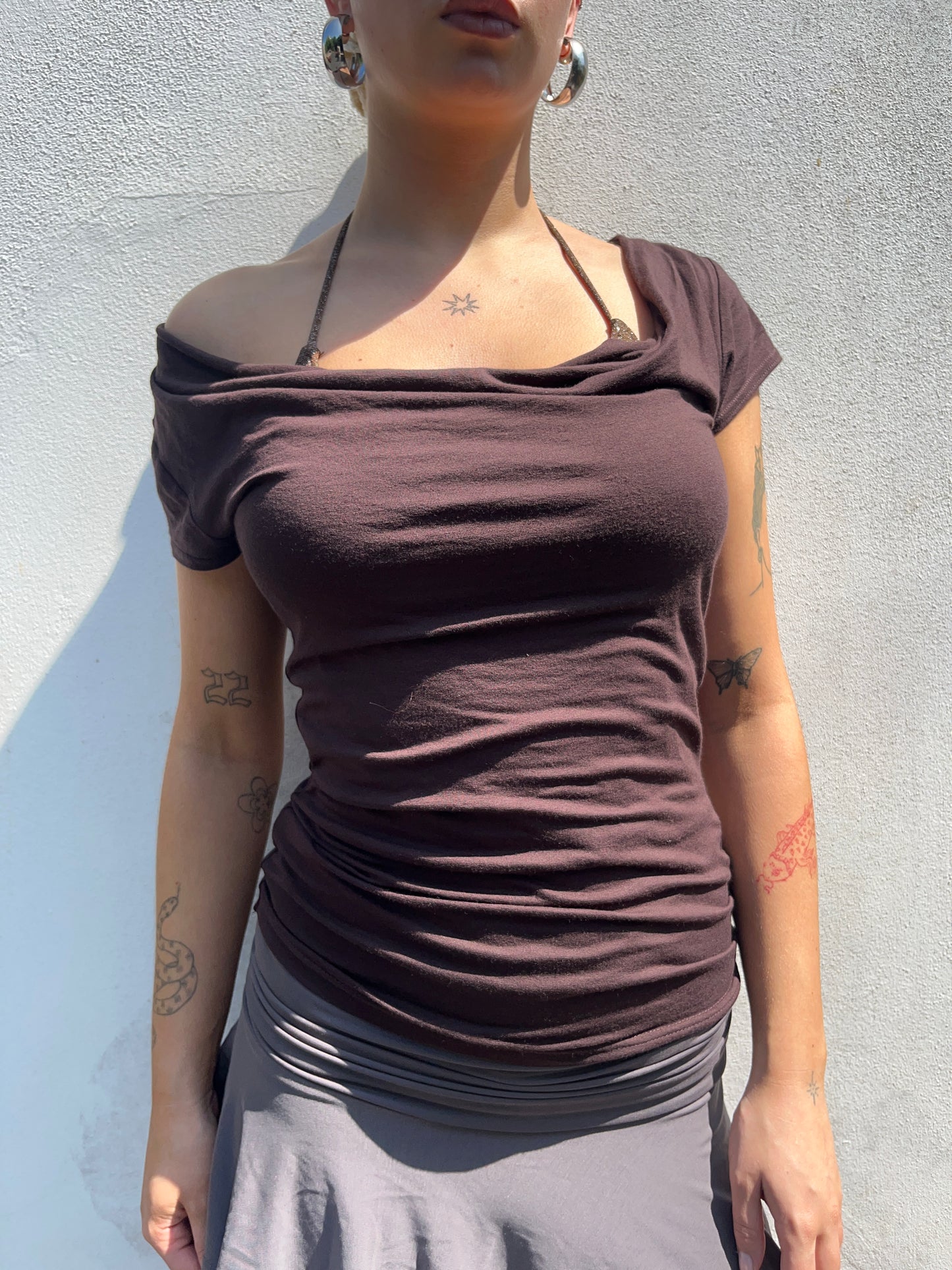 brown slouchy top