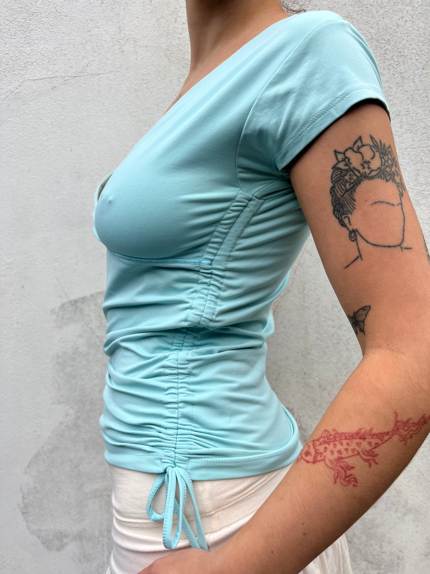 blue slinky top