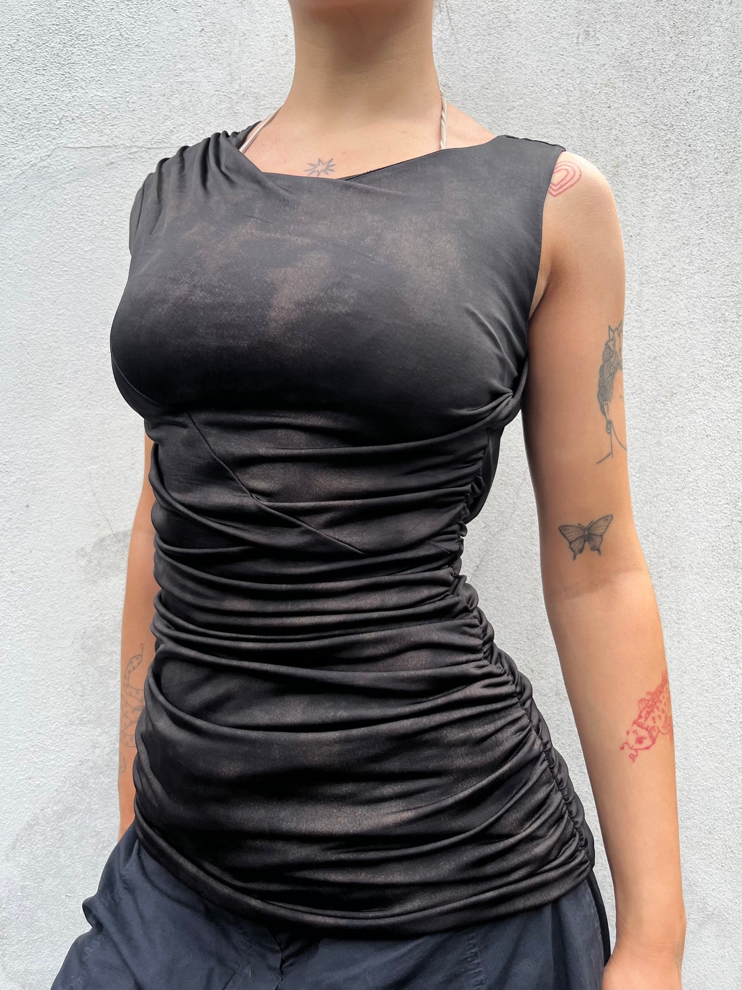 shiny brown top