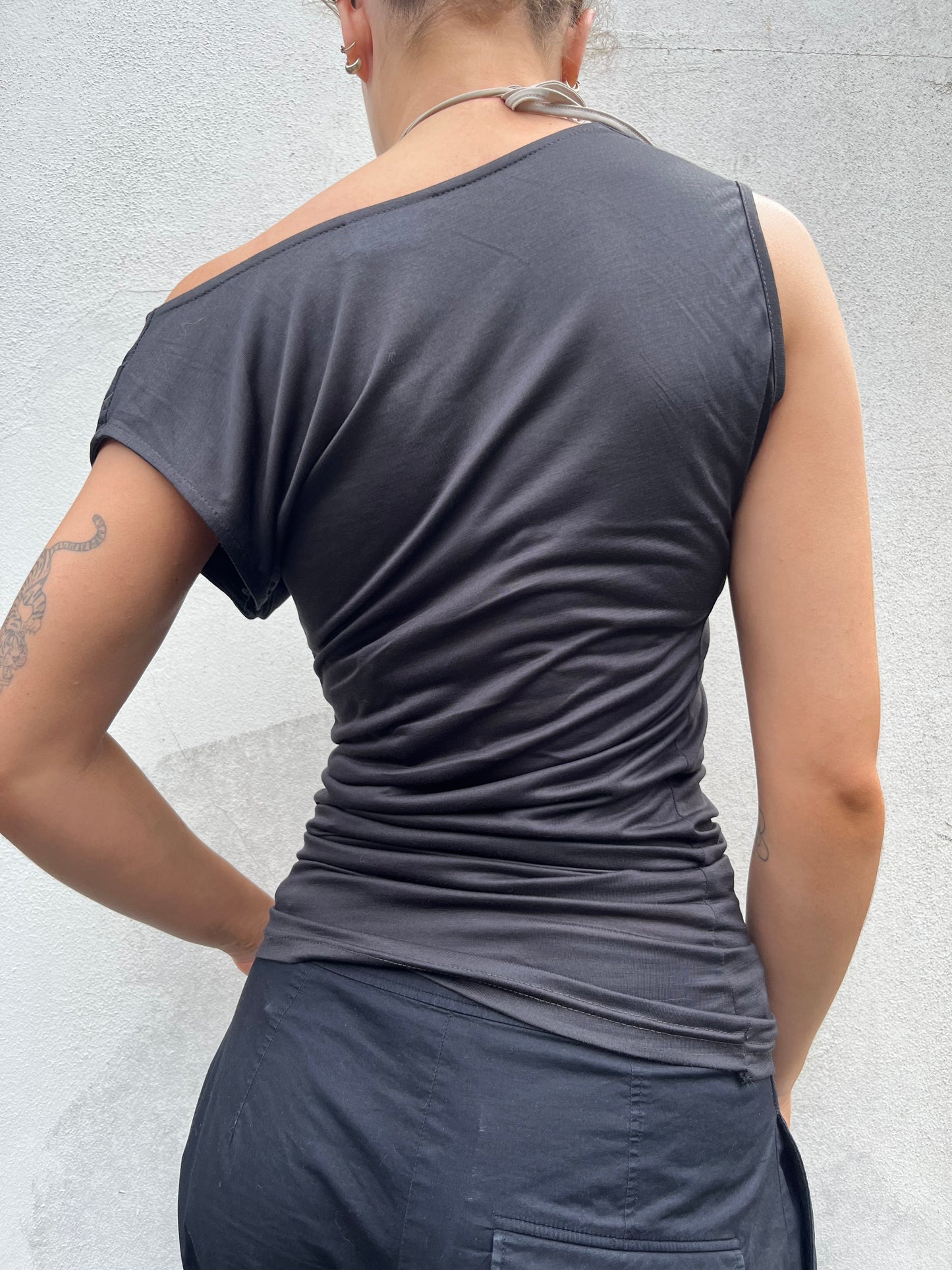 grey brown slouchy top
