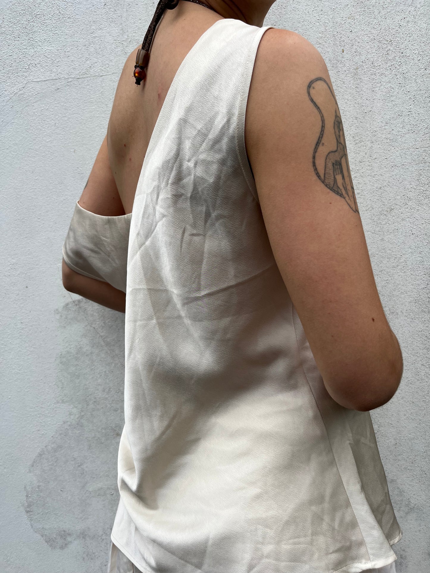 satin cowl neck