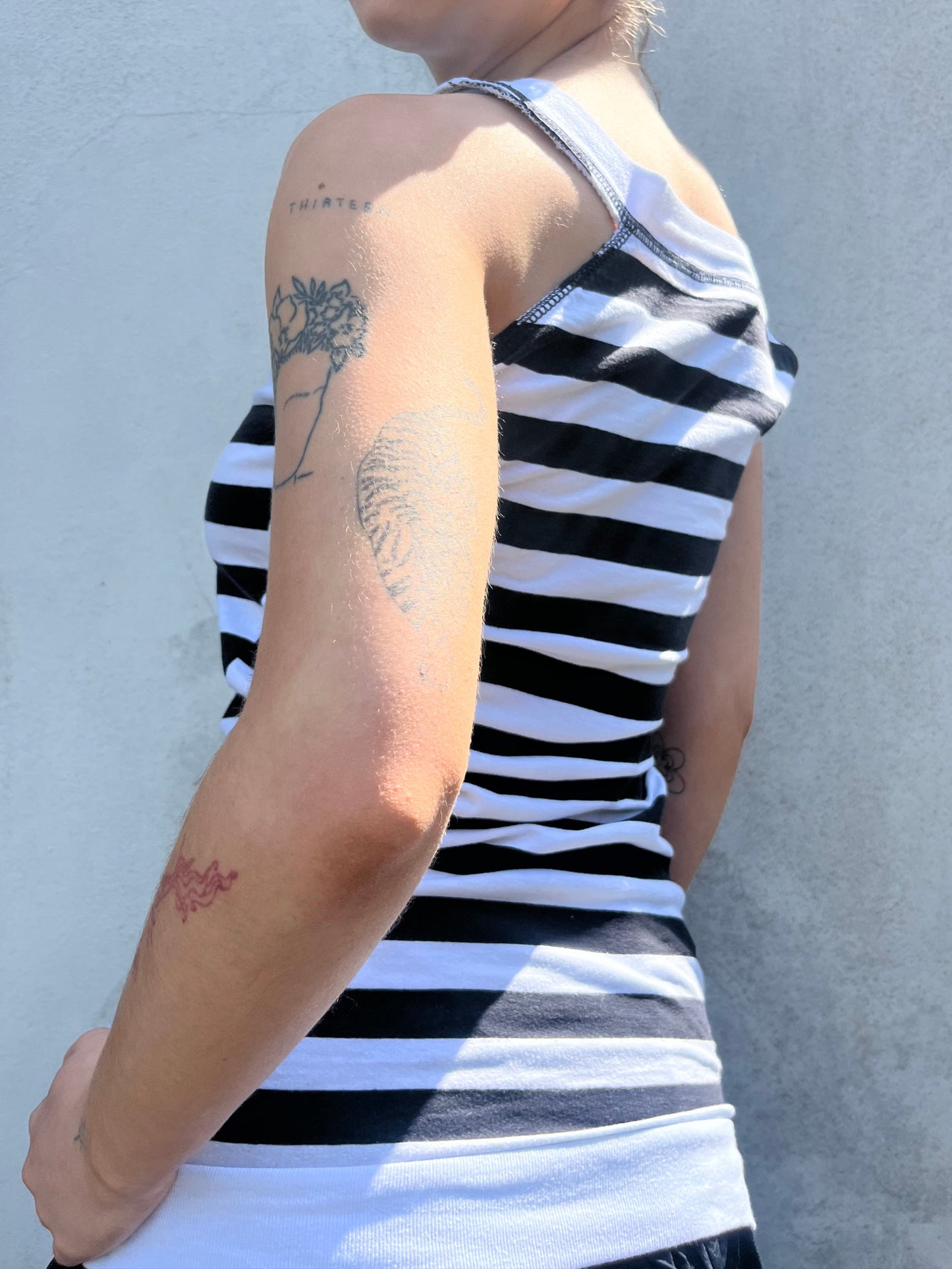 stripy button top