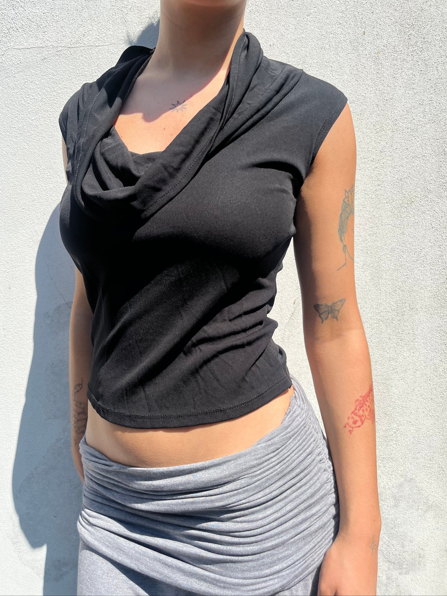 black cowl top