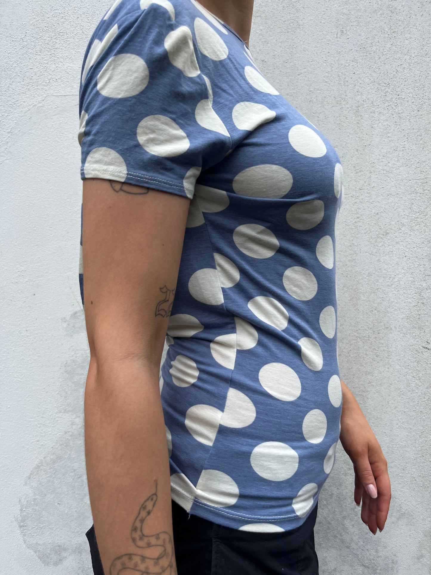 blue polka top