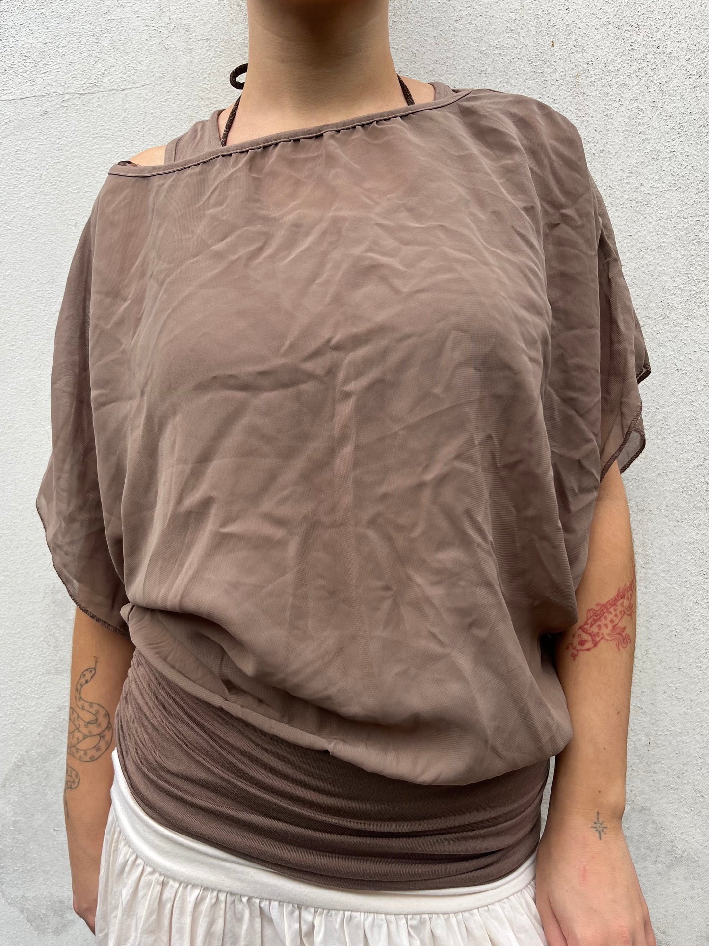 brown slouchy top