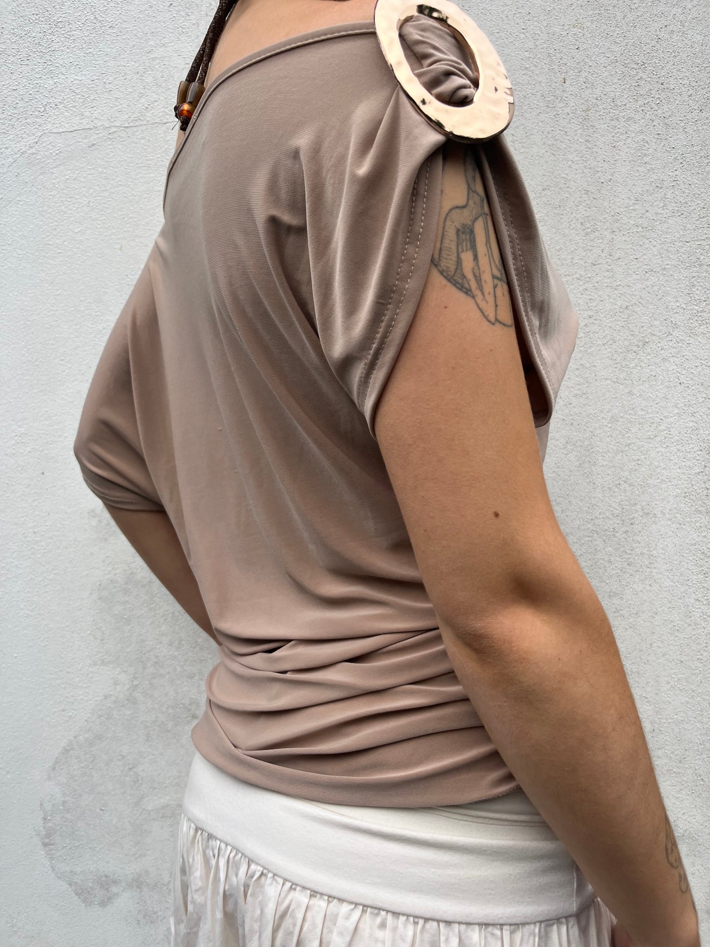 brown slouchy top