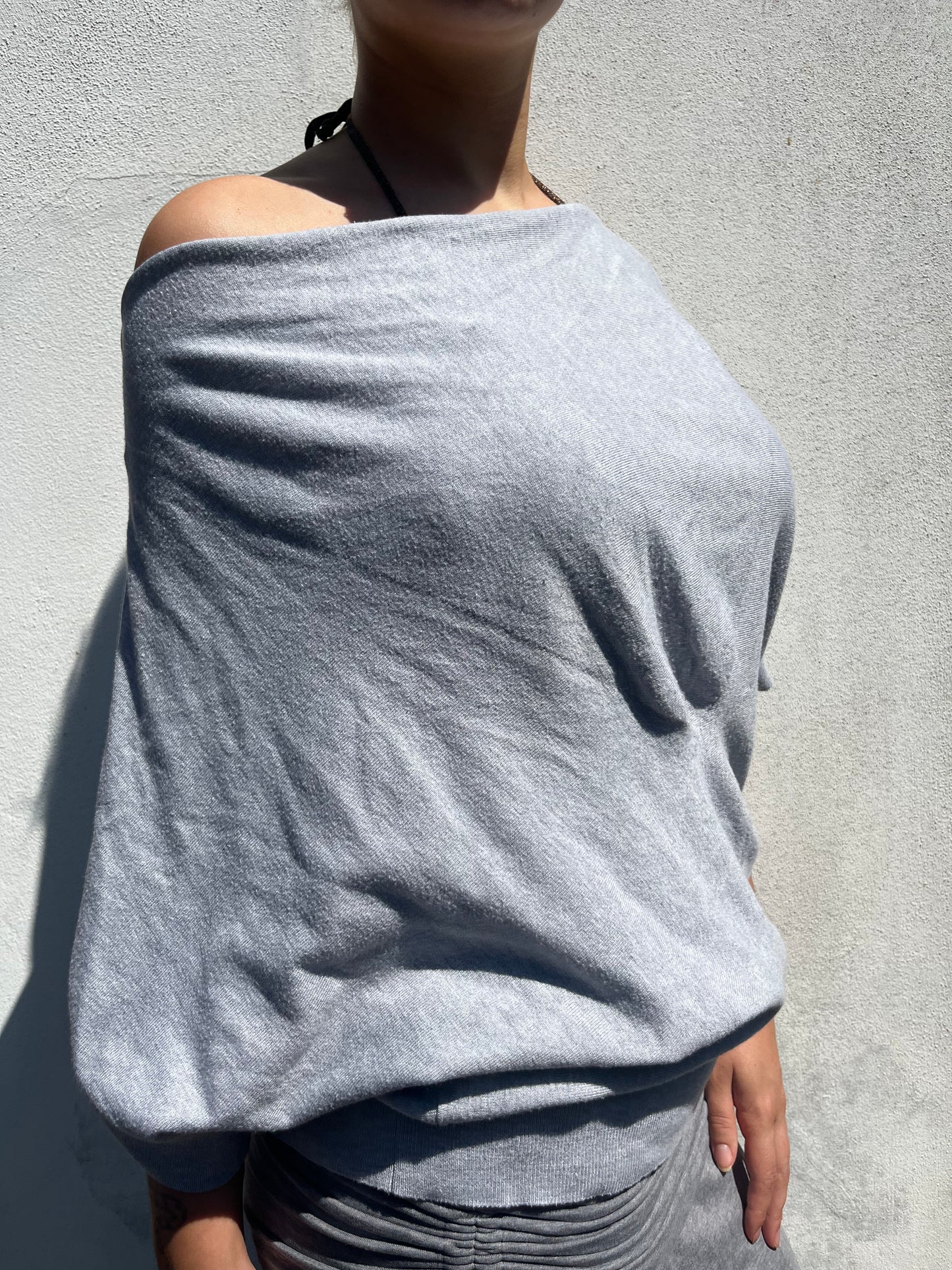 slouchy grey top