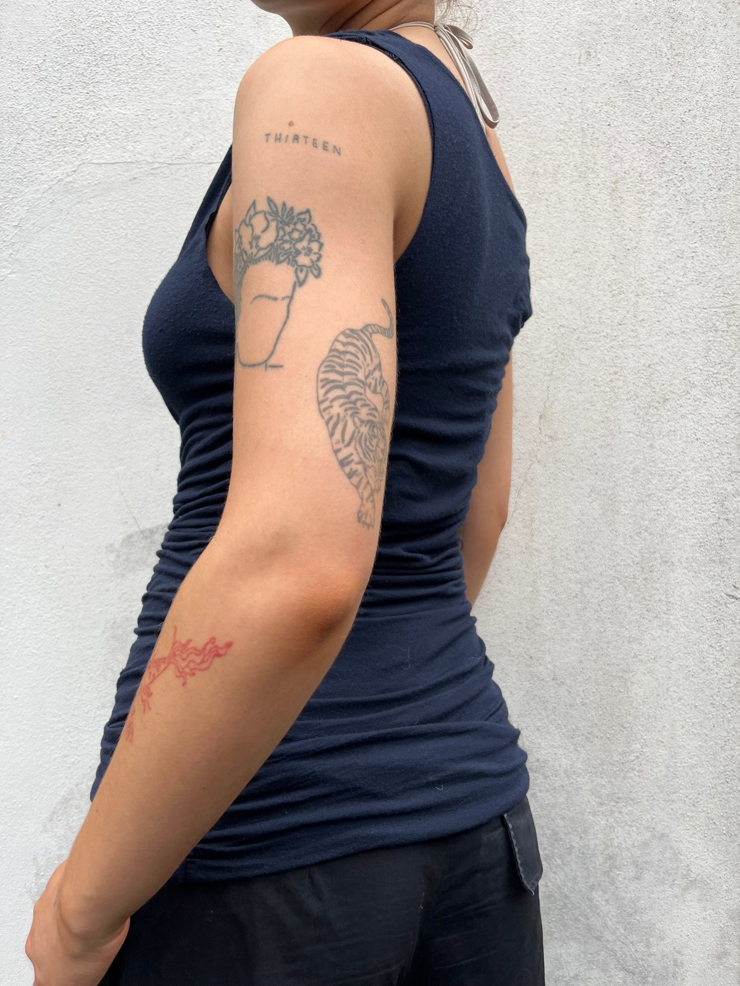 navy slouchy top