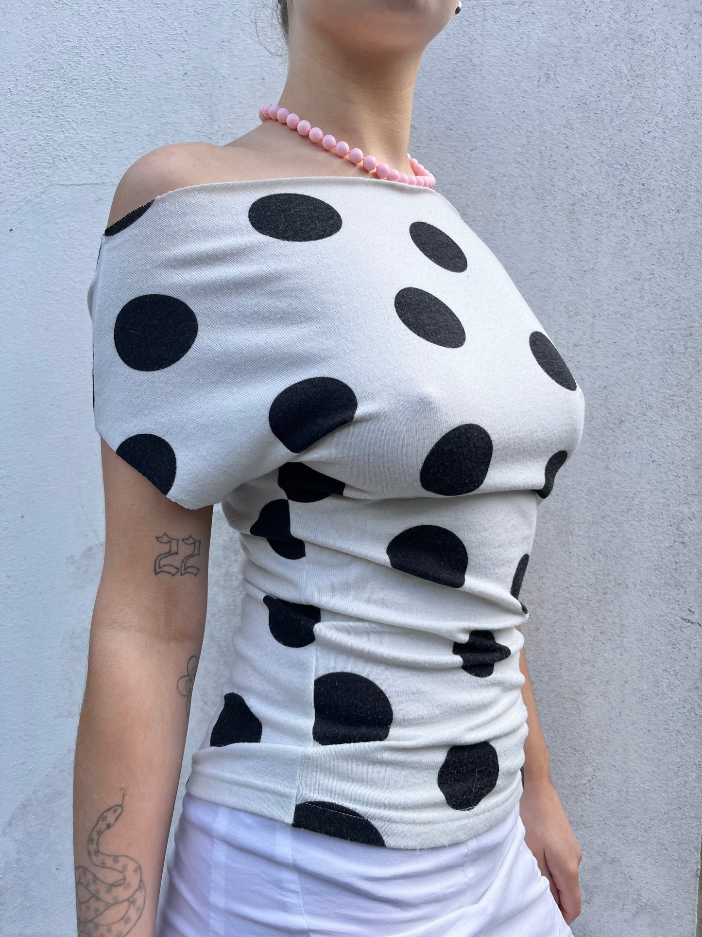 polka dot slouchy top
