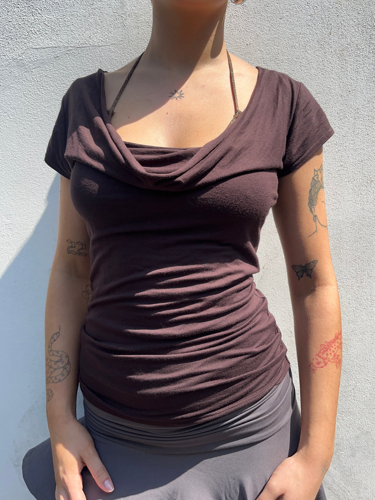 brown slouchy top