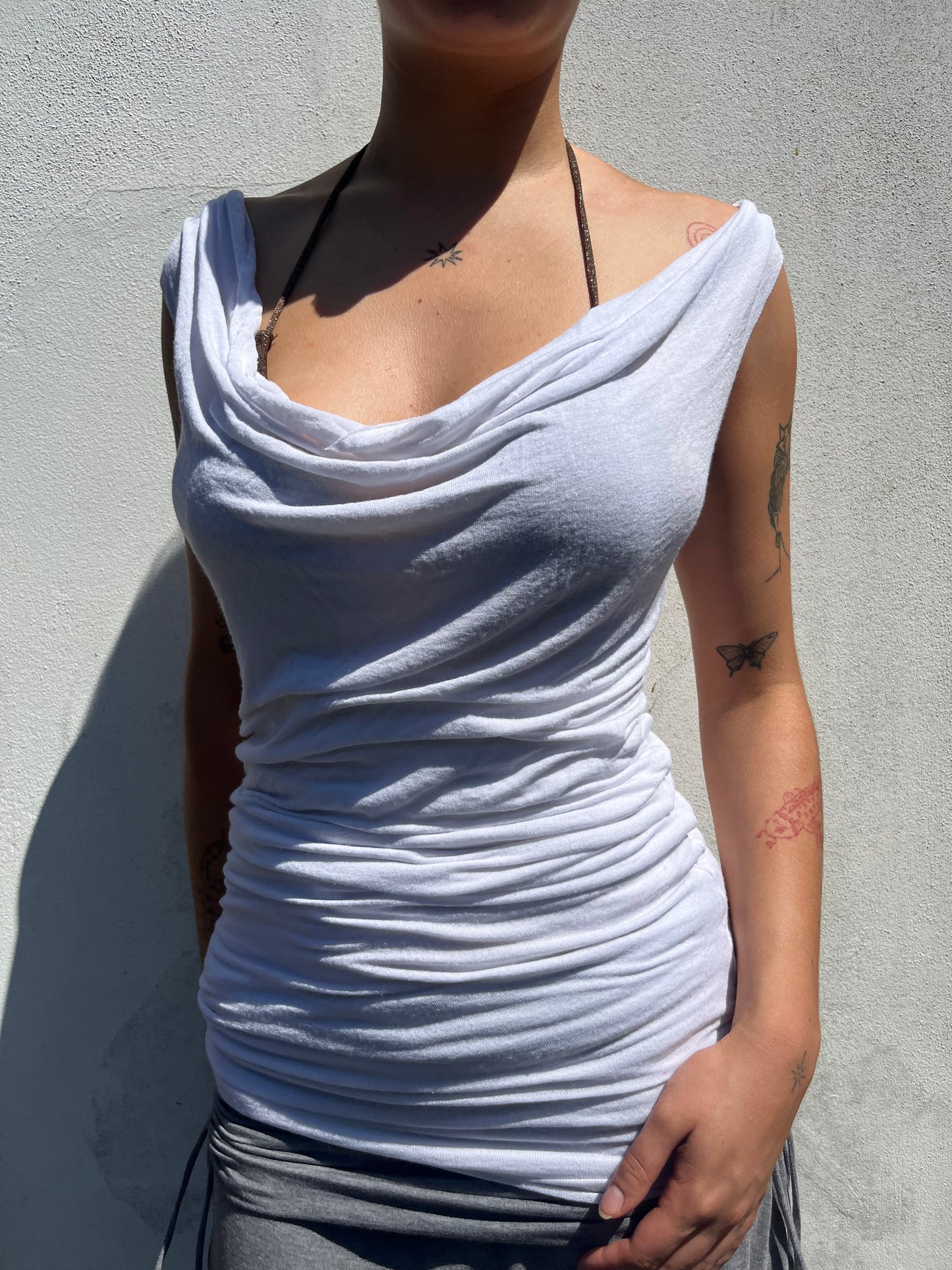 white sheer top