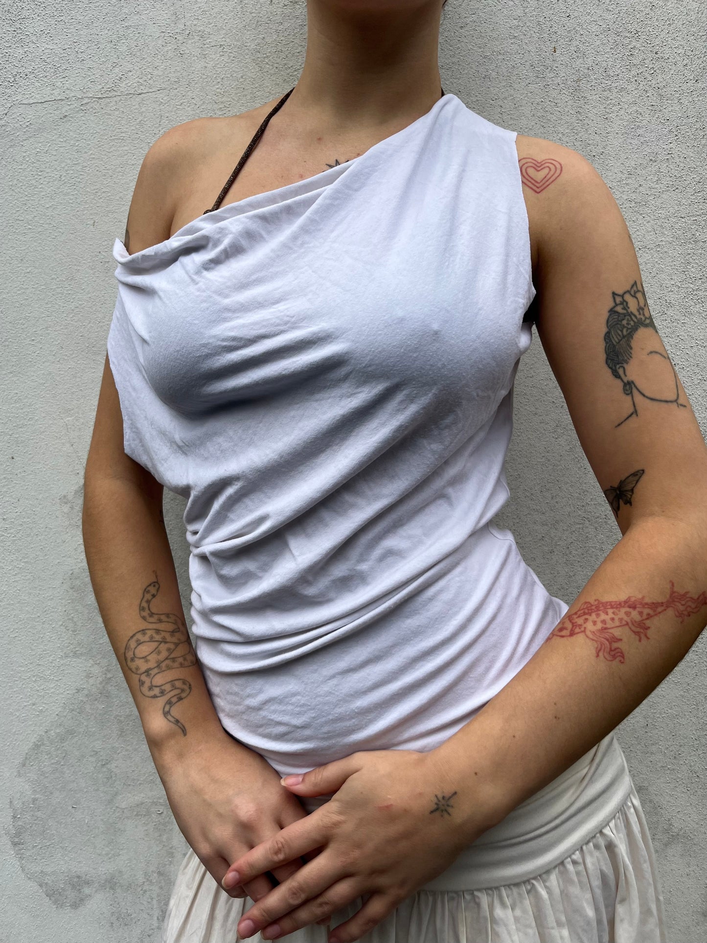 white slouchy top