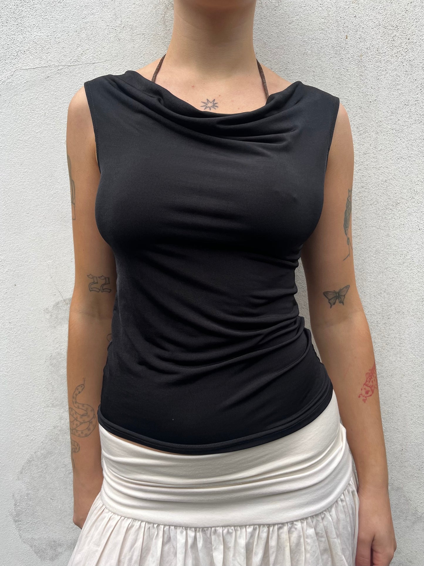 black slinky top