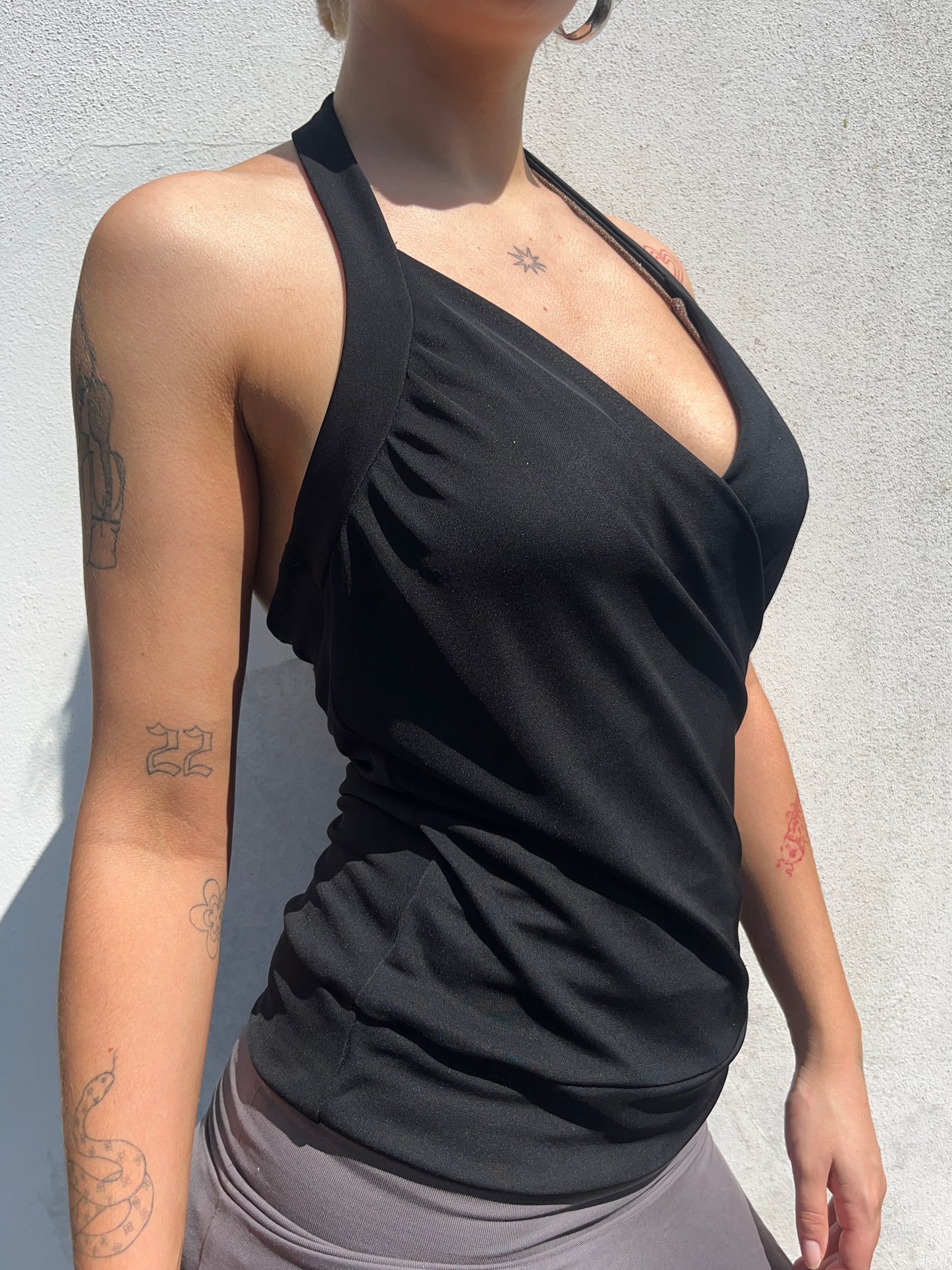 black halter neck top