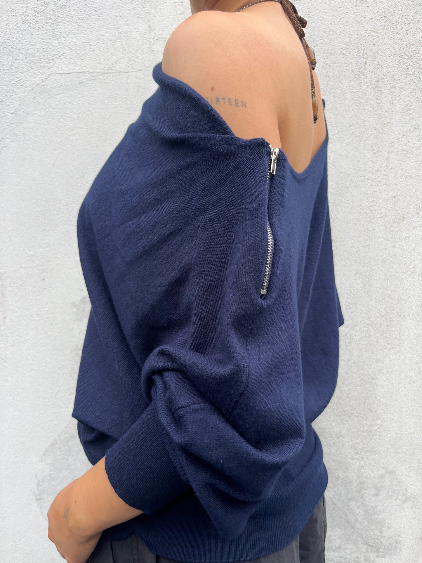 navy slouchy knit