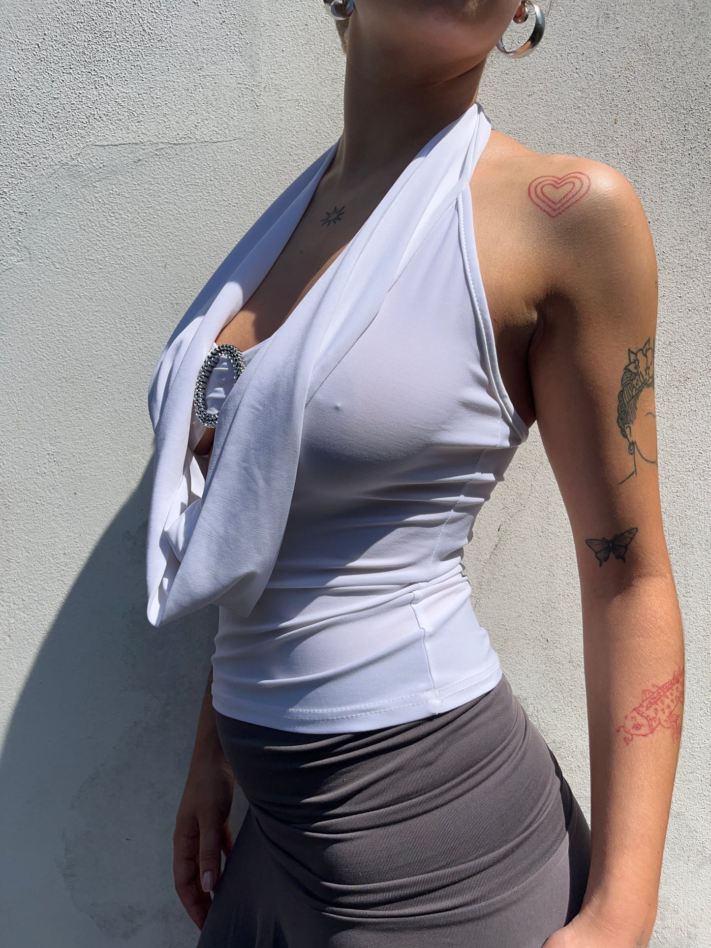 white halter neck