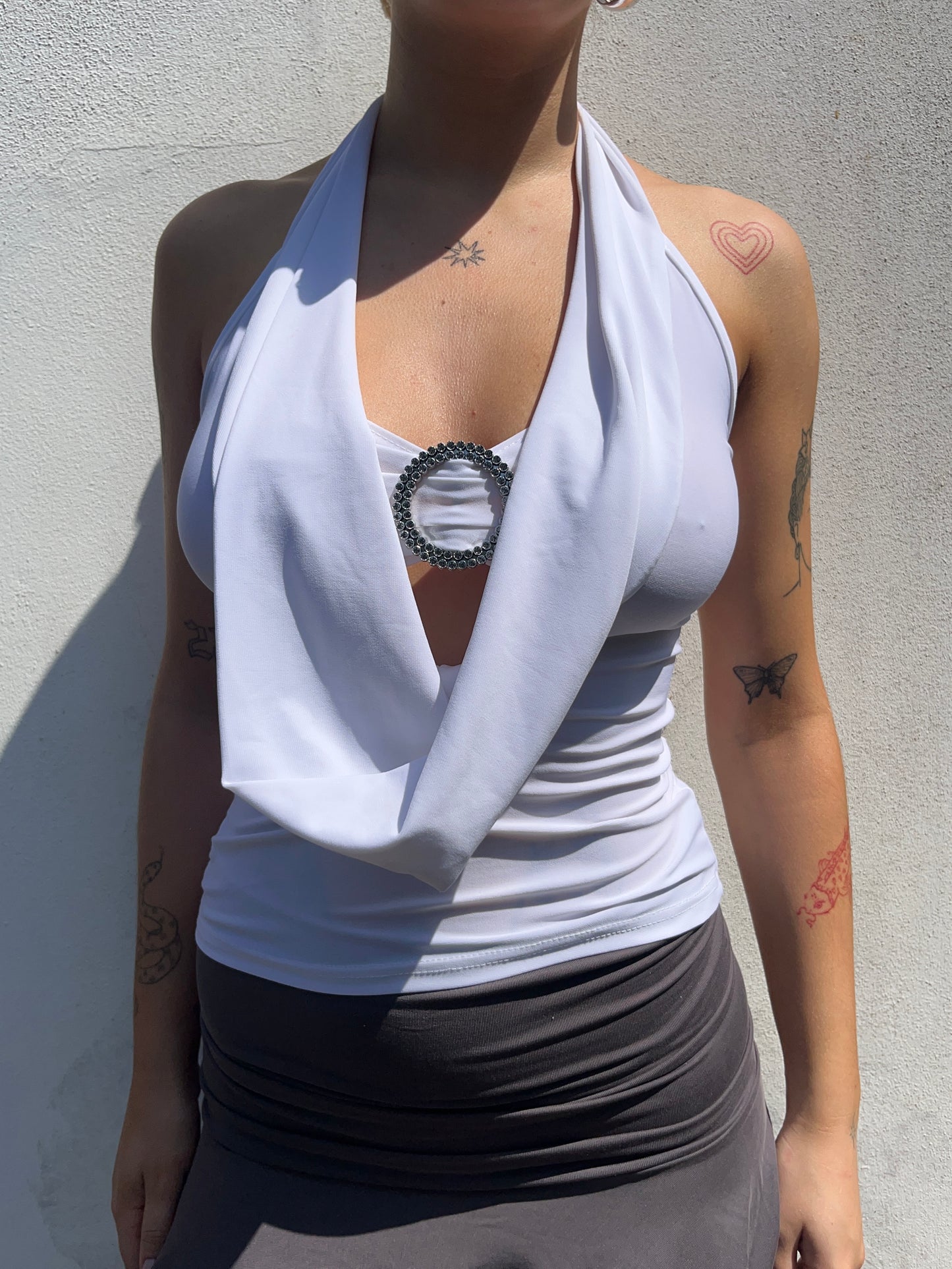 white halter neck