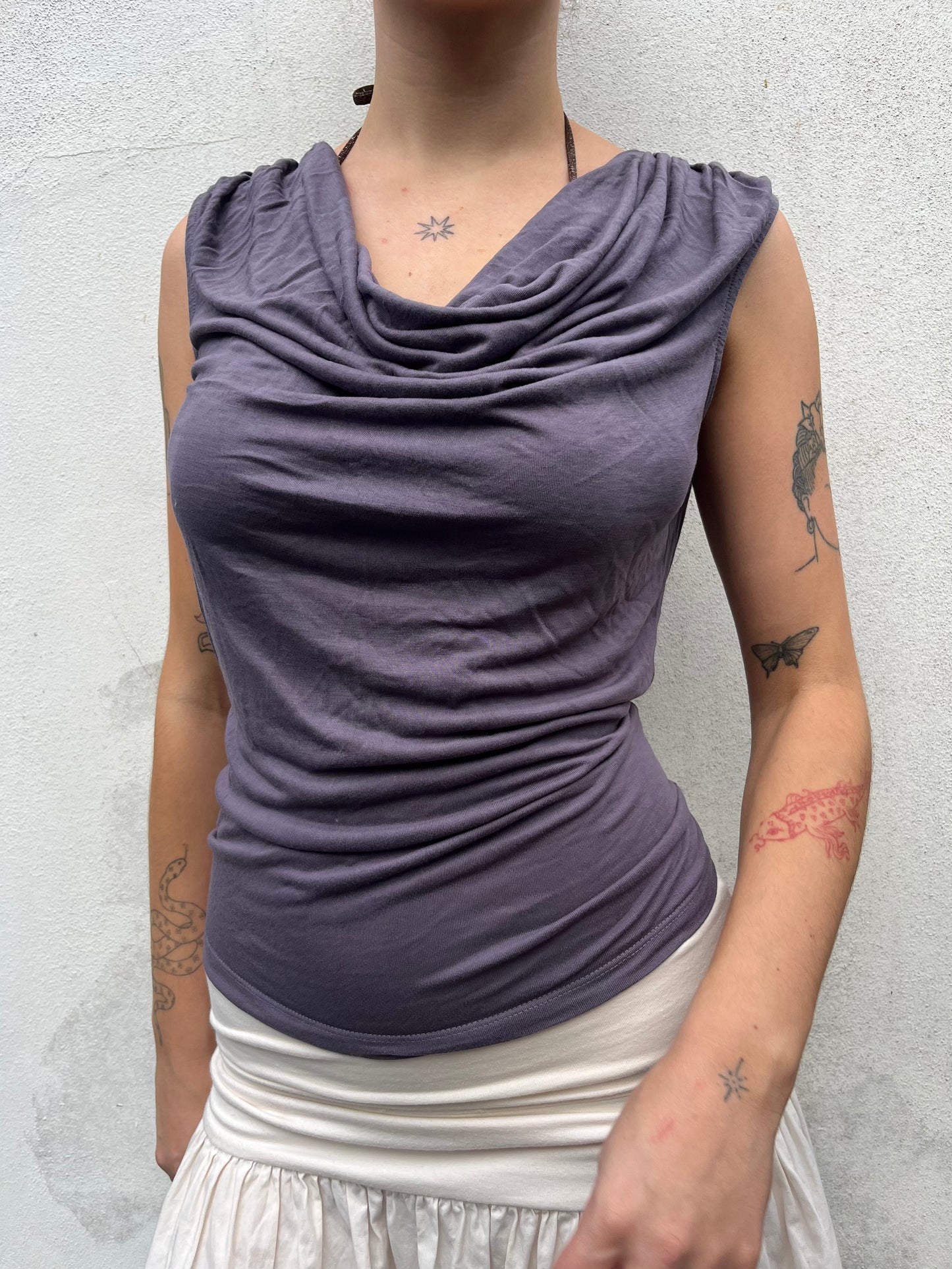 purple slouchy top