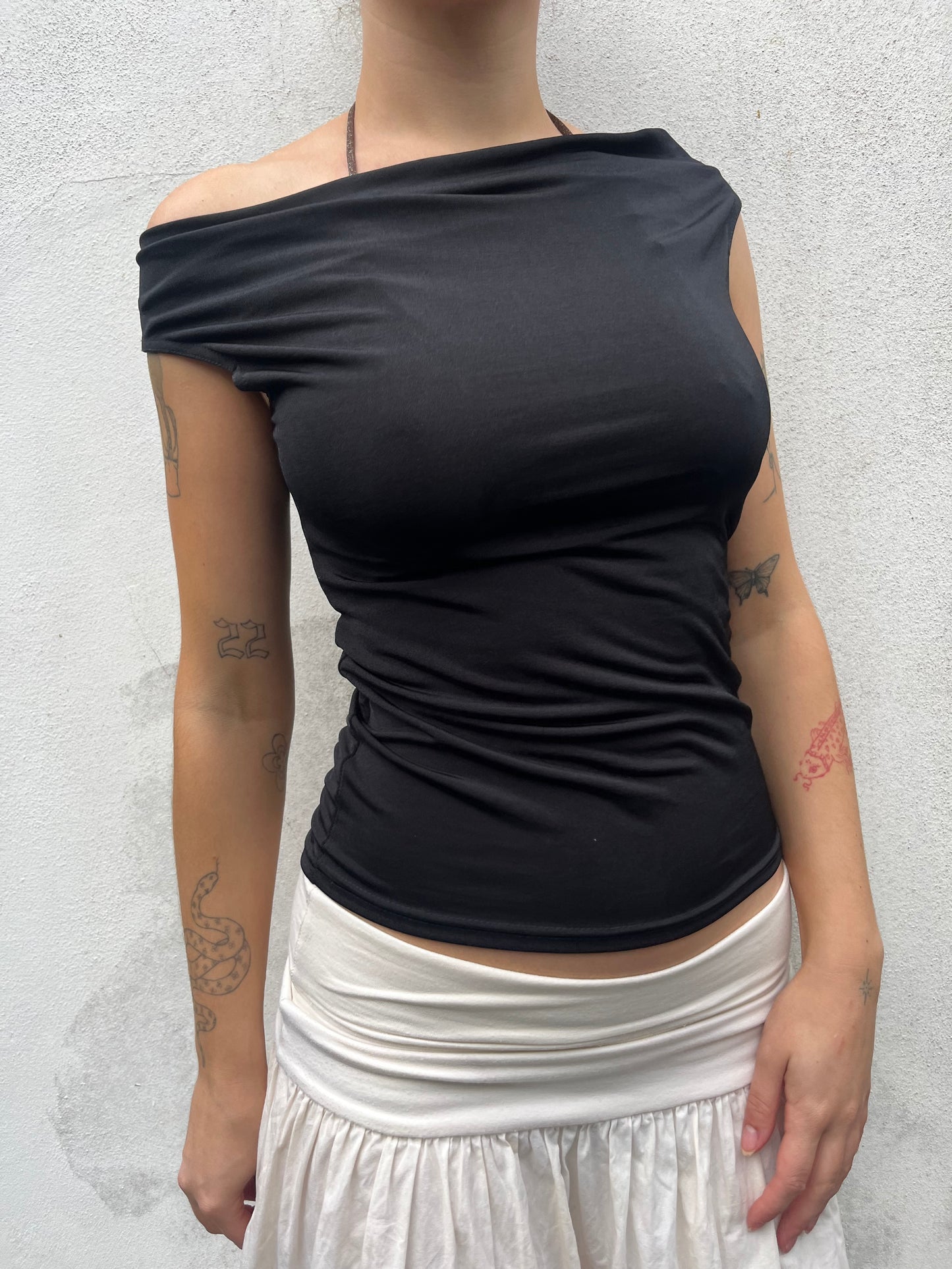 black slinky top