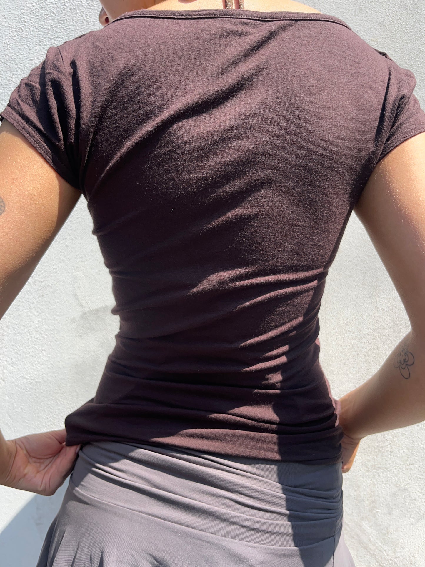 brown slouchy top