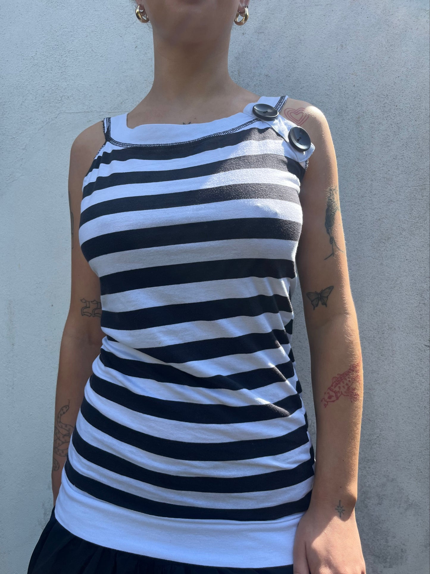stripy button top