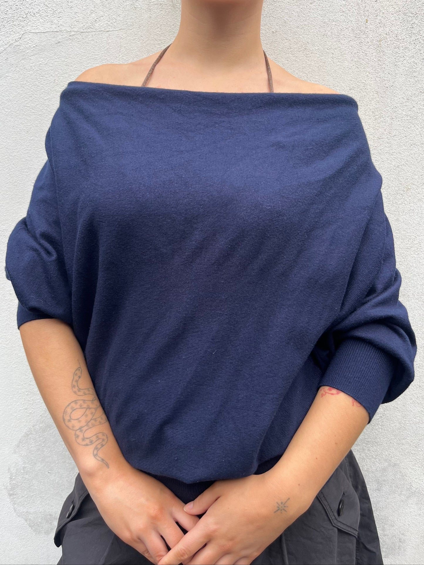 navy slouchy knit