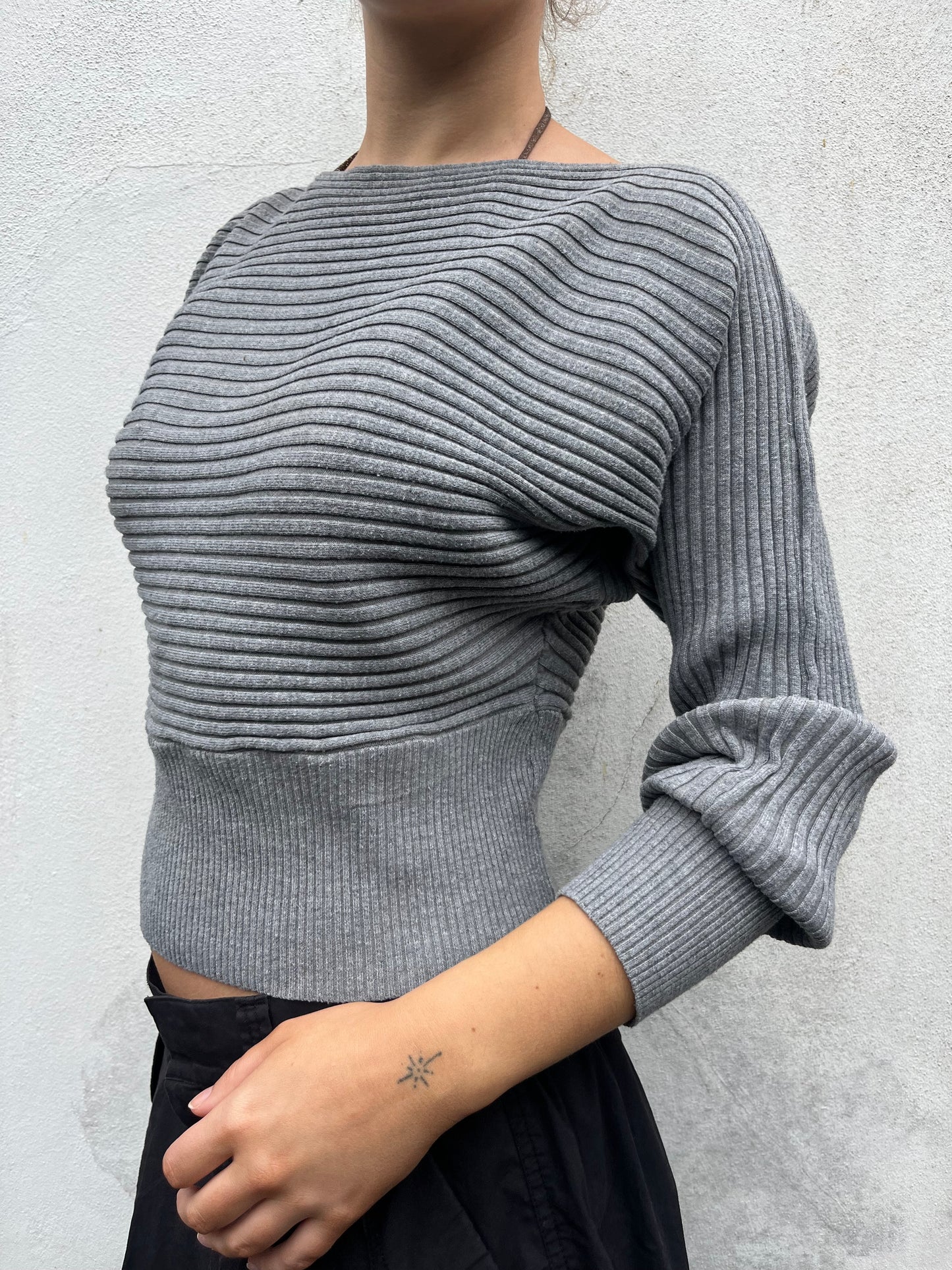 grey batwing knit