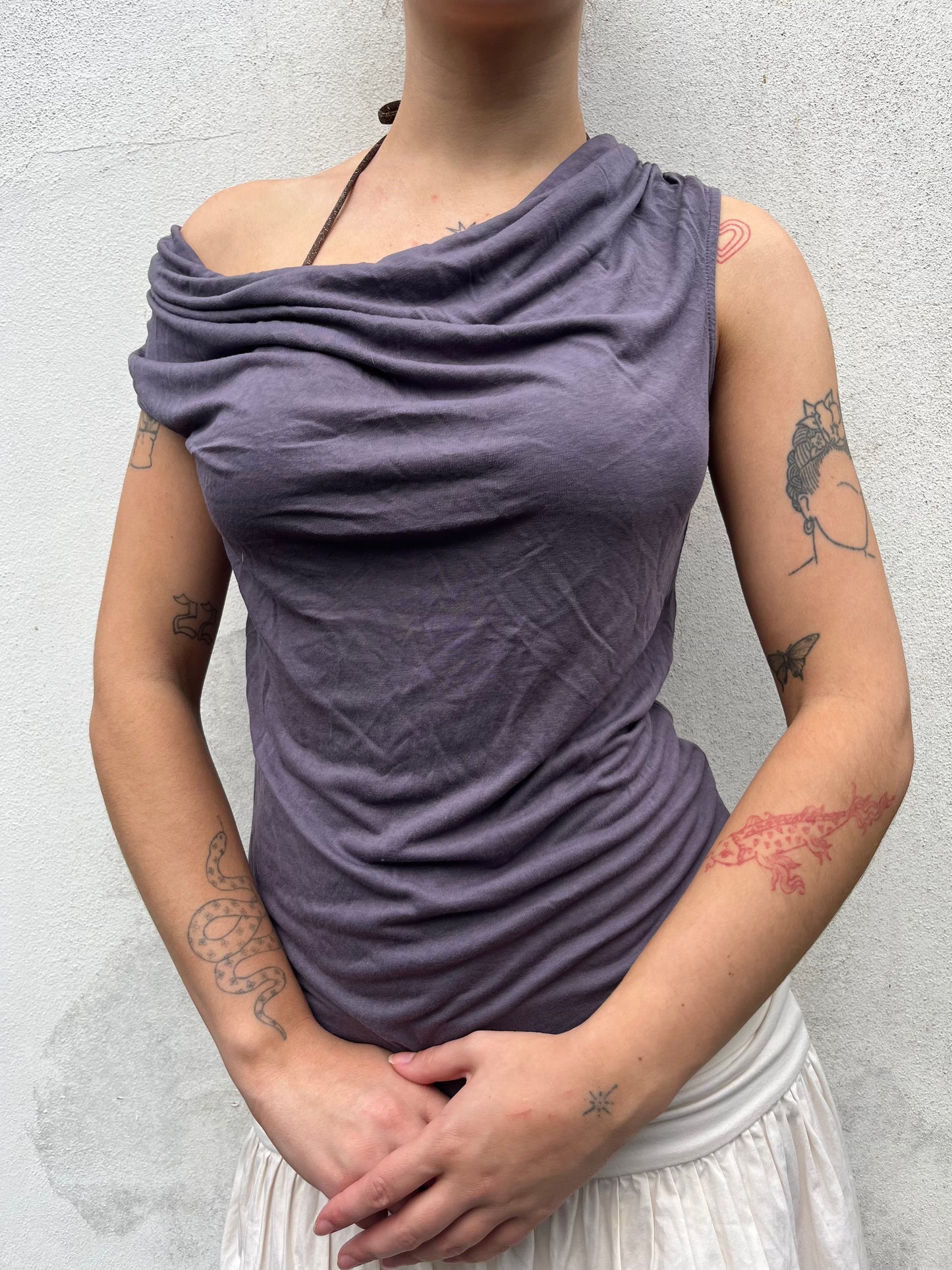 purple slouchy top