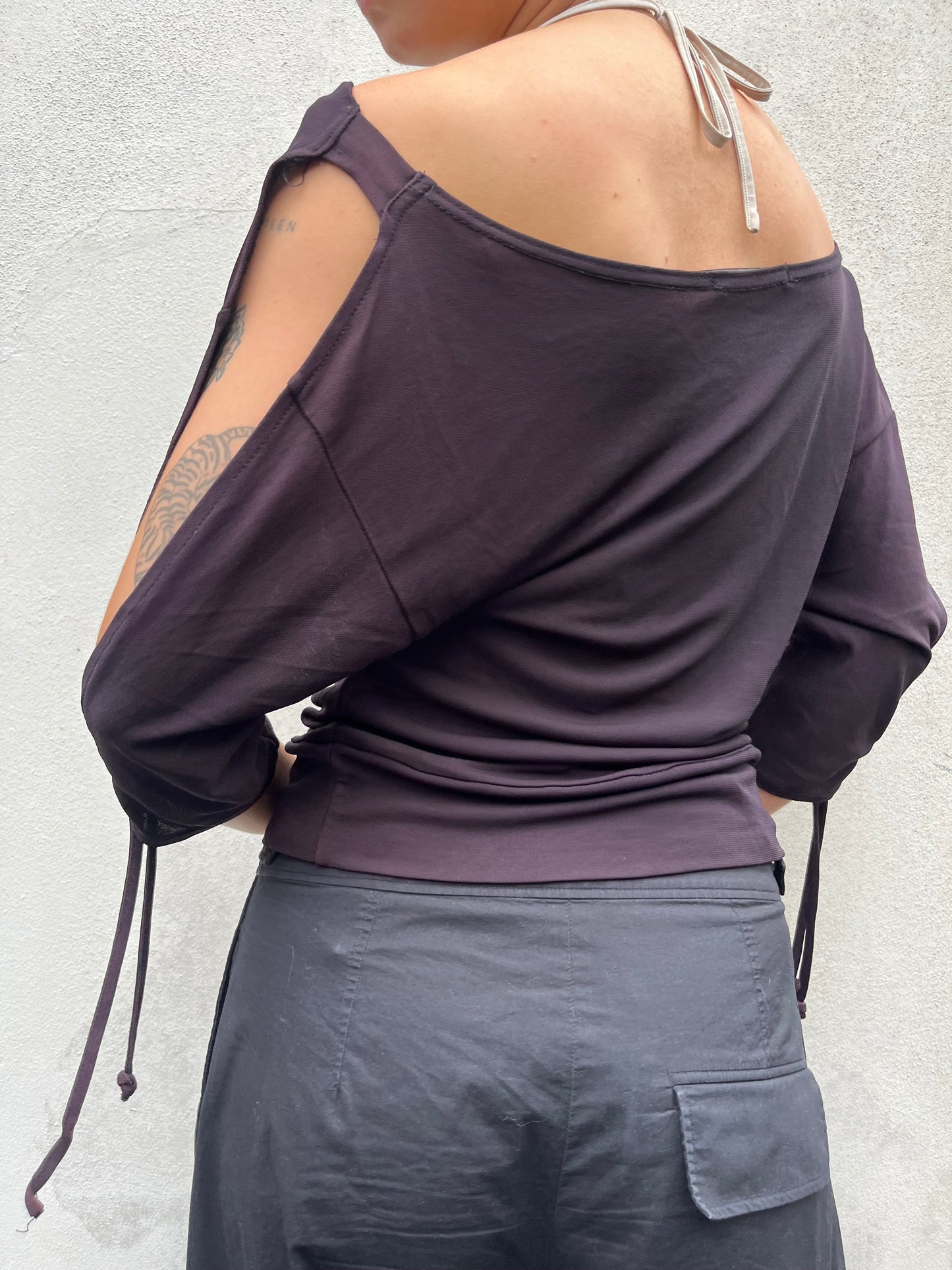 aubergine batwing top