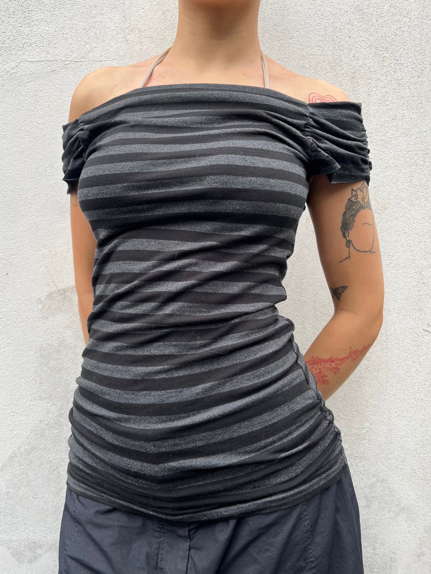 stripy off the shoulder top