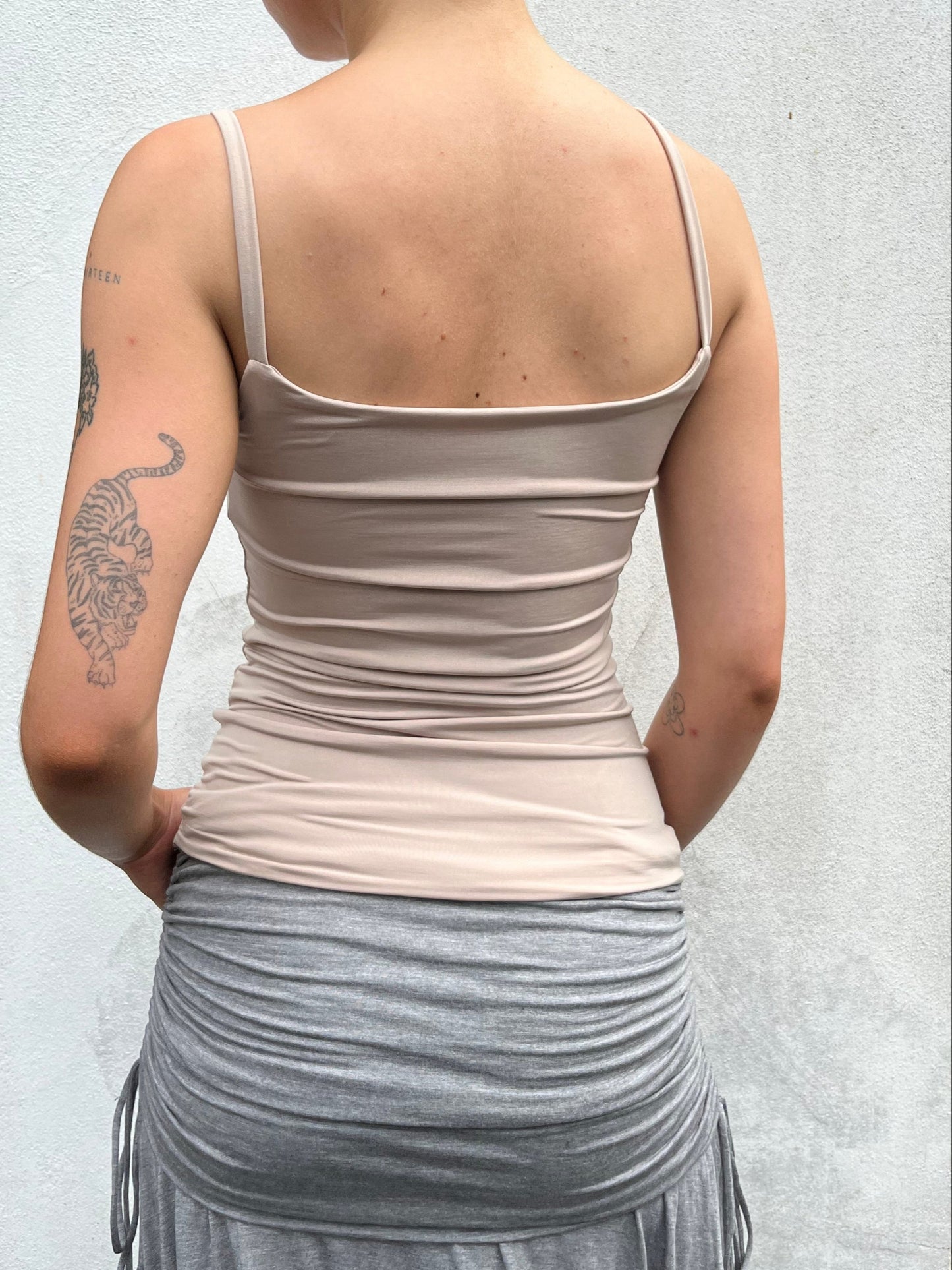 eyelet cami in sand