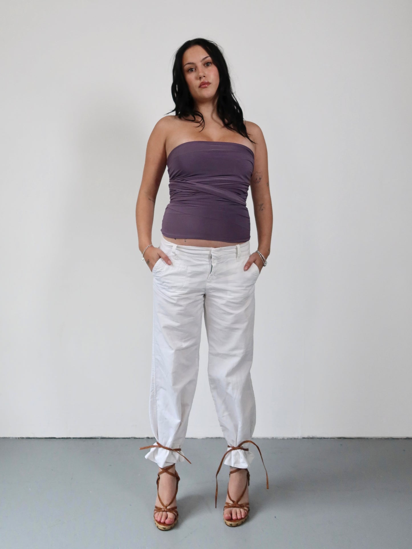 wrap top in purple mauve