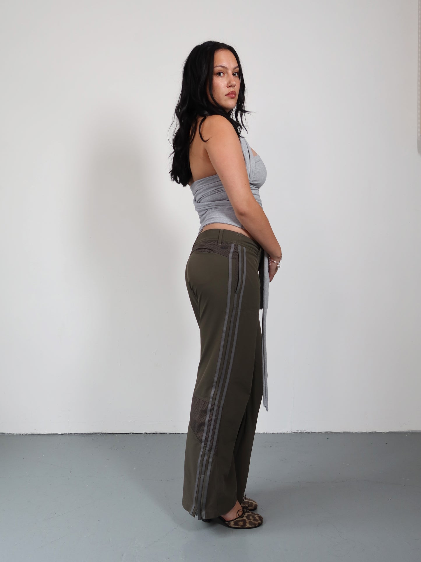 wrap top in marl grey