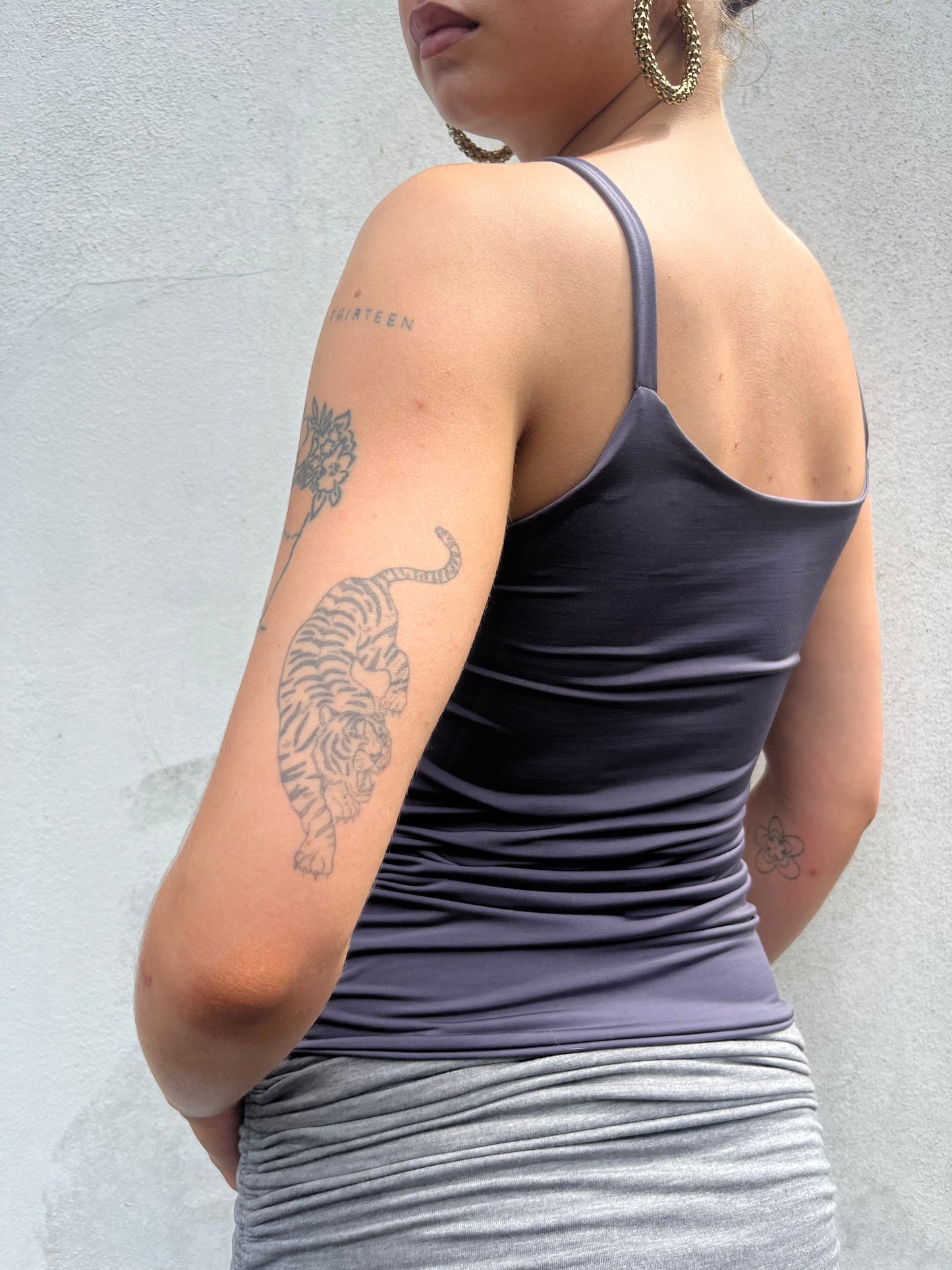 eyelet cami in slate