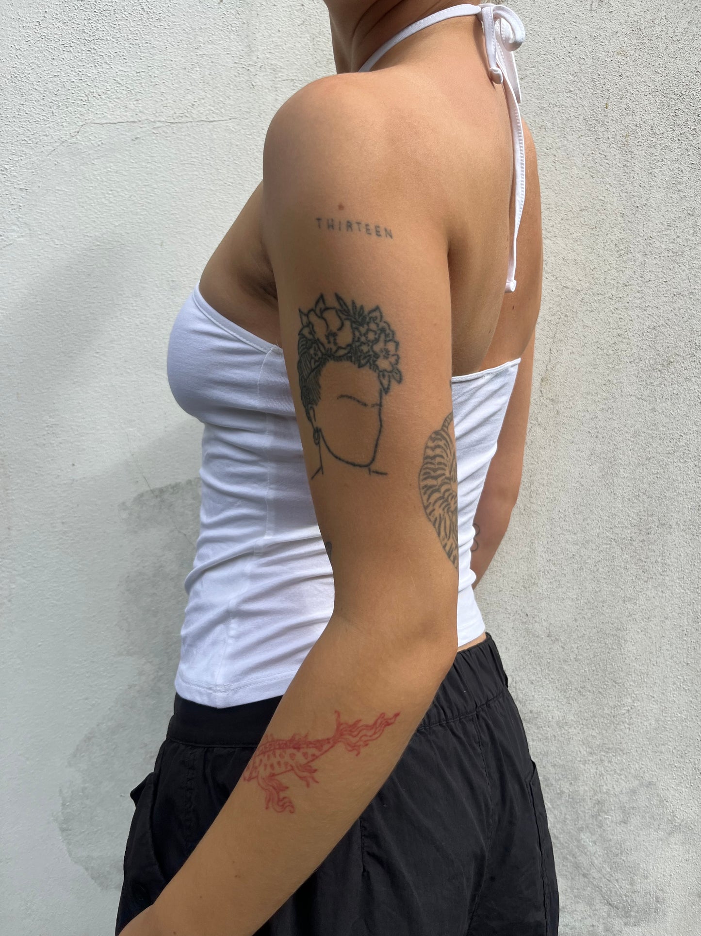 white halter neck top