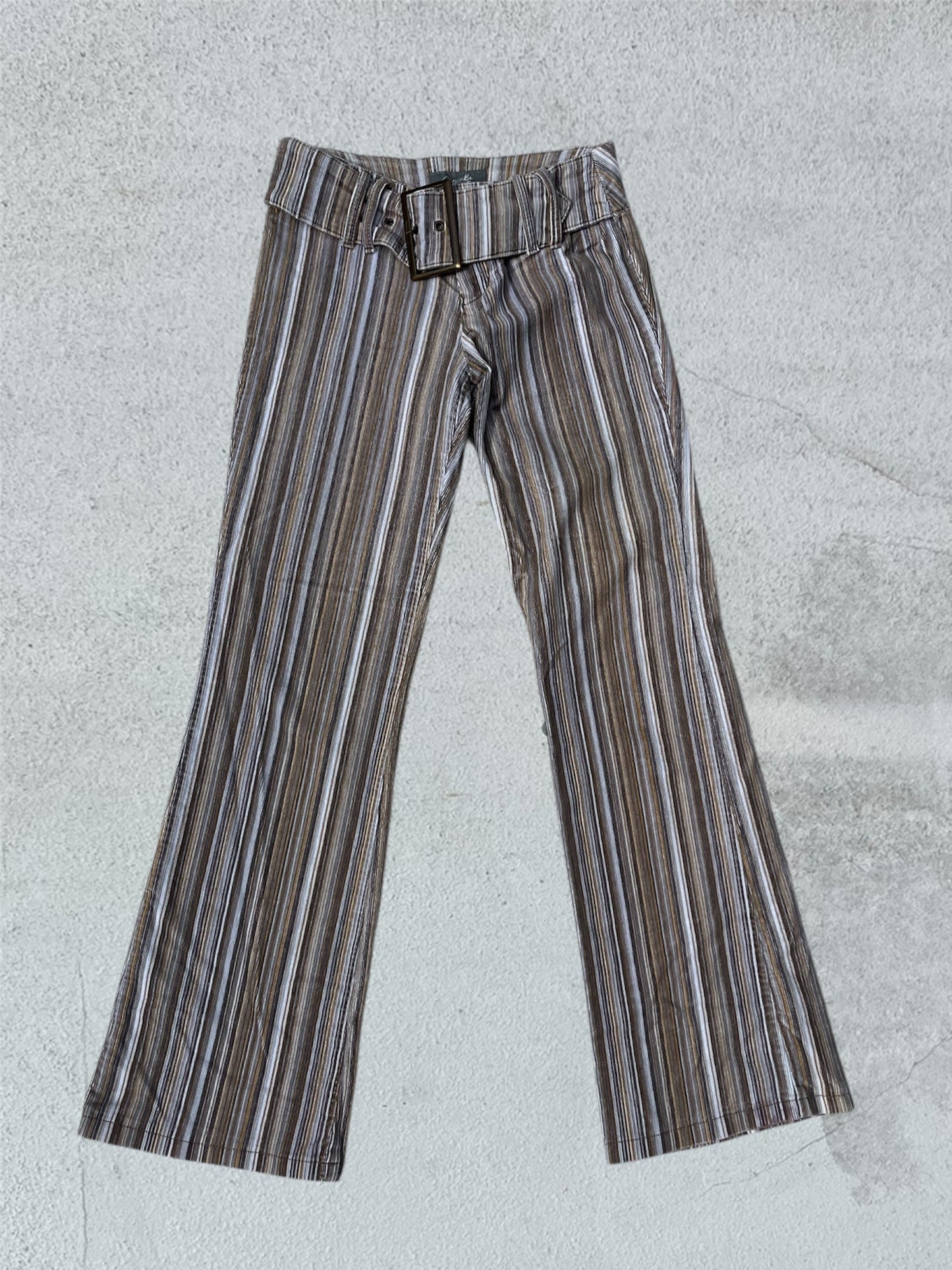 flared belt trousers