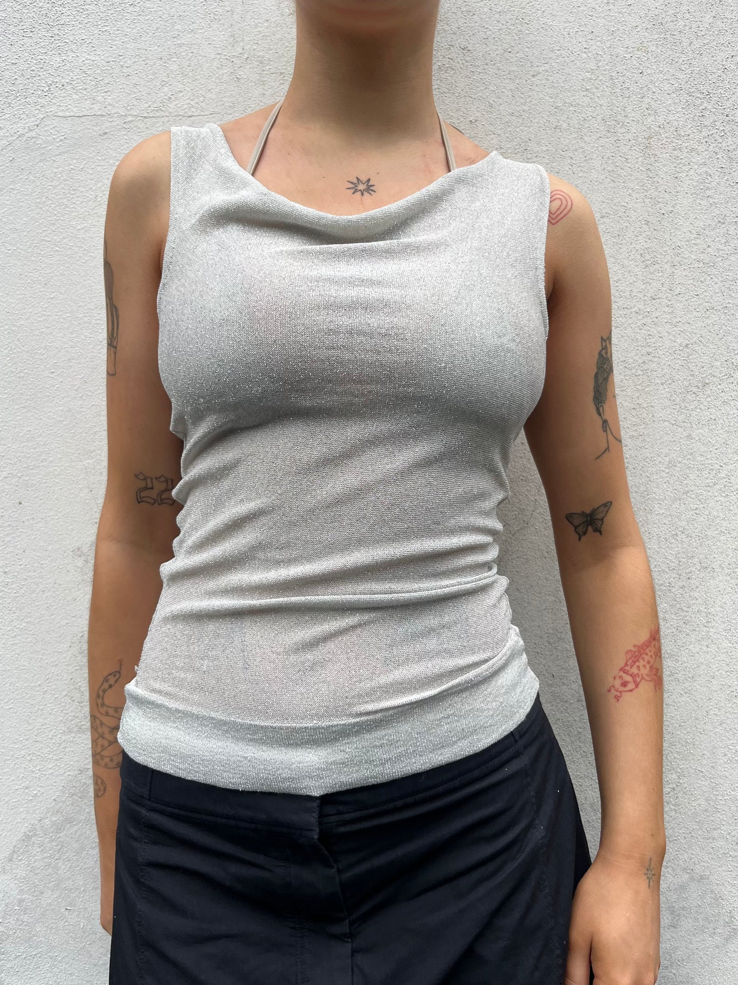 silver asymmetric top