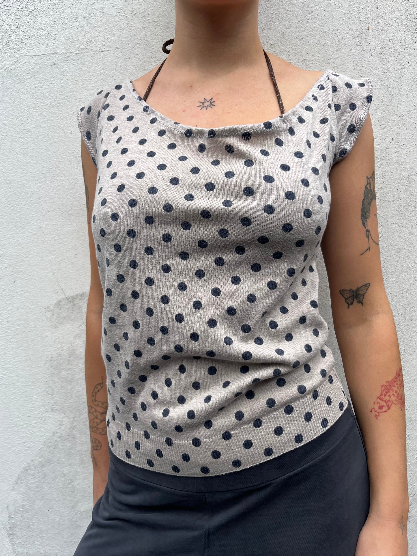 polka knit top