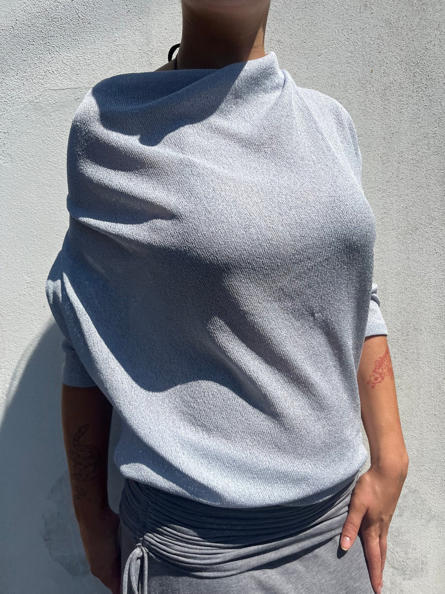 icy blue slouchy top