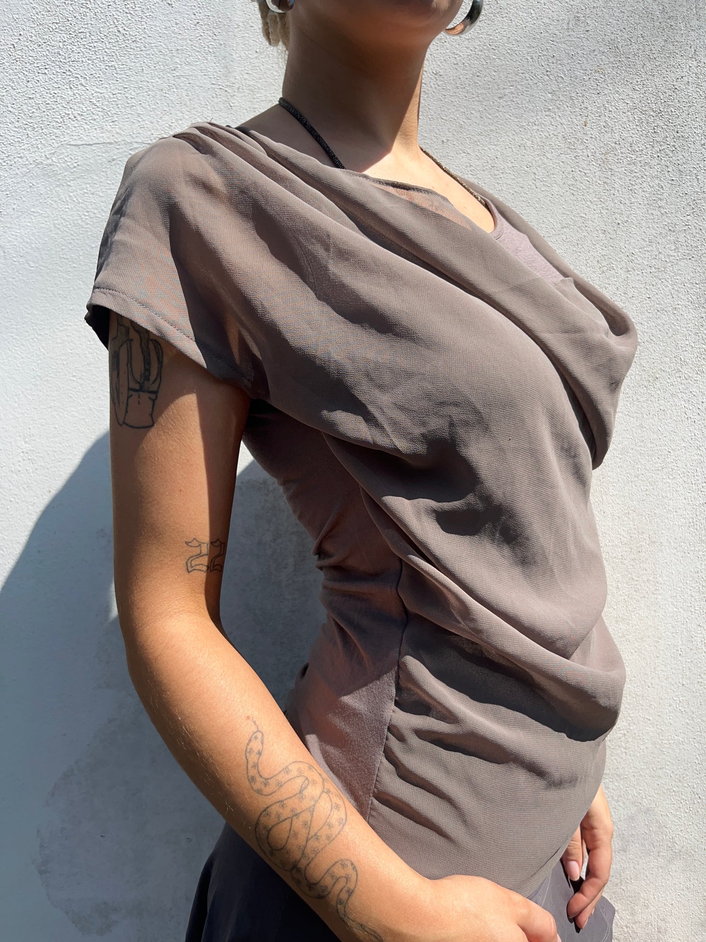 brown slouchy top
