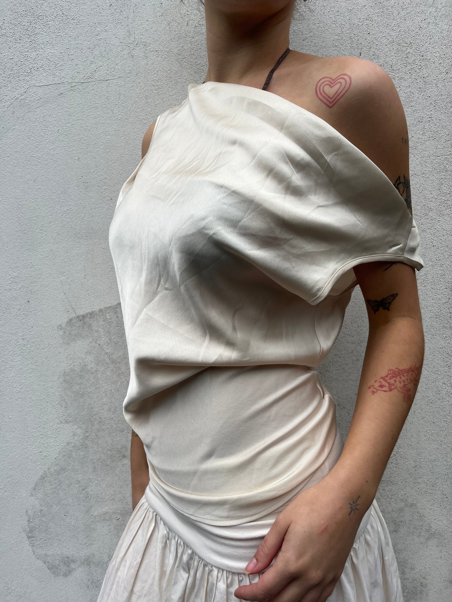 satin cowl neck
