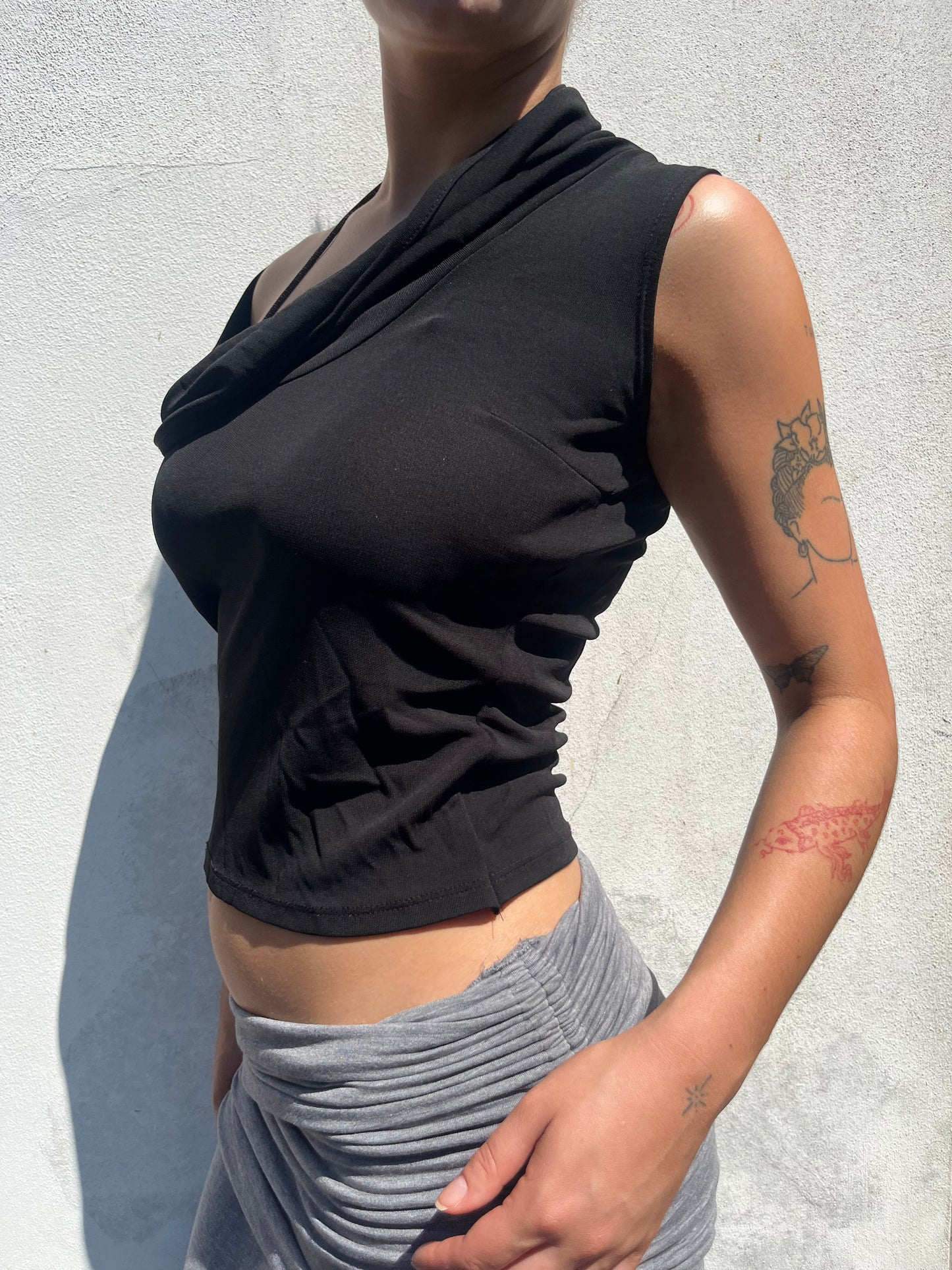 black cowl top