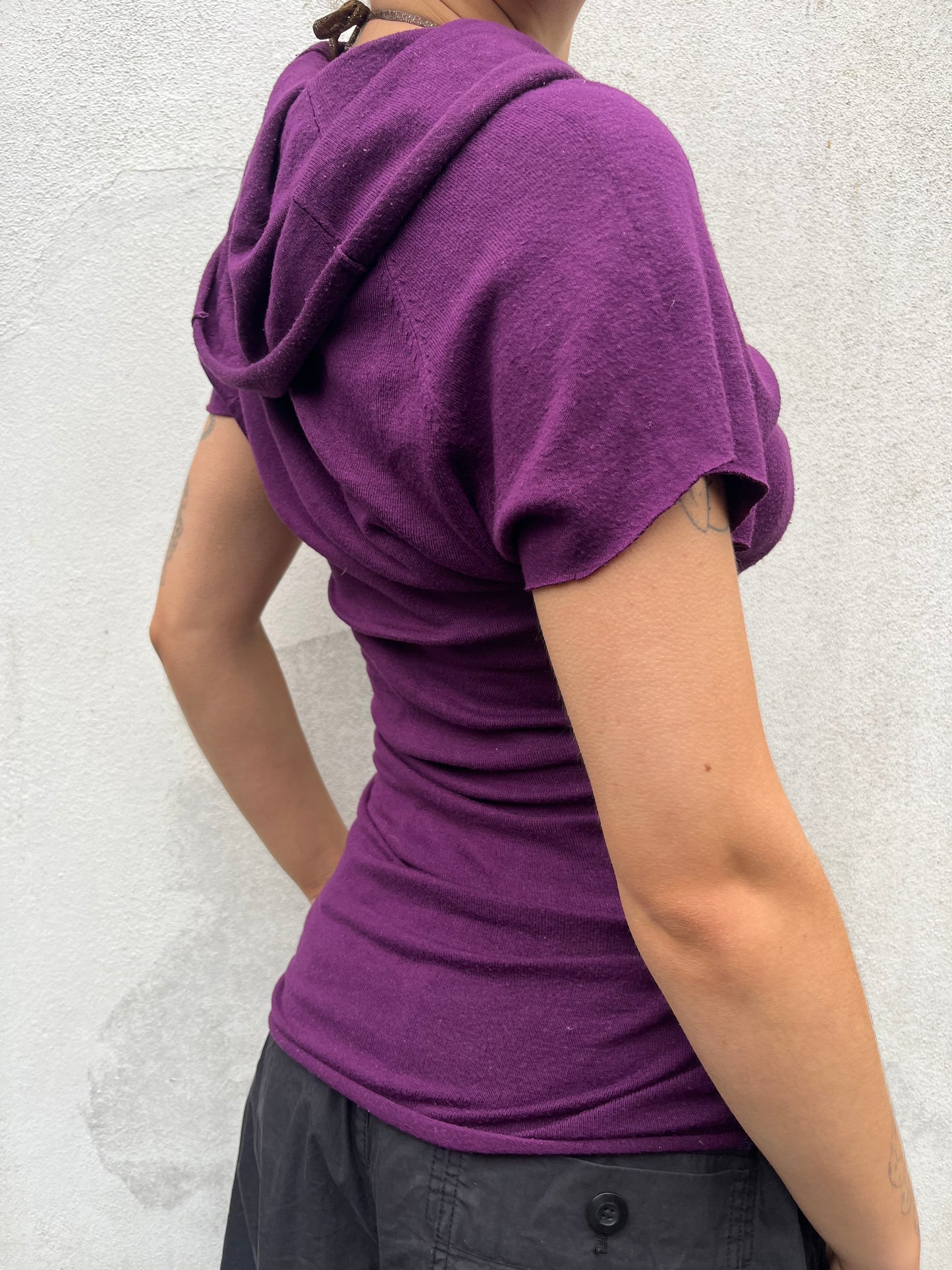 plum slouchy knit top
