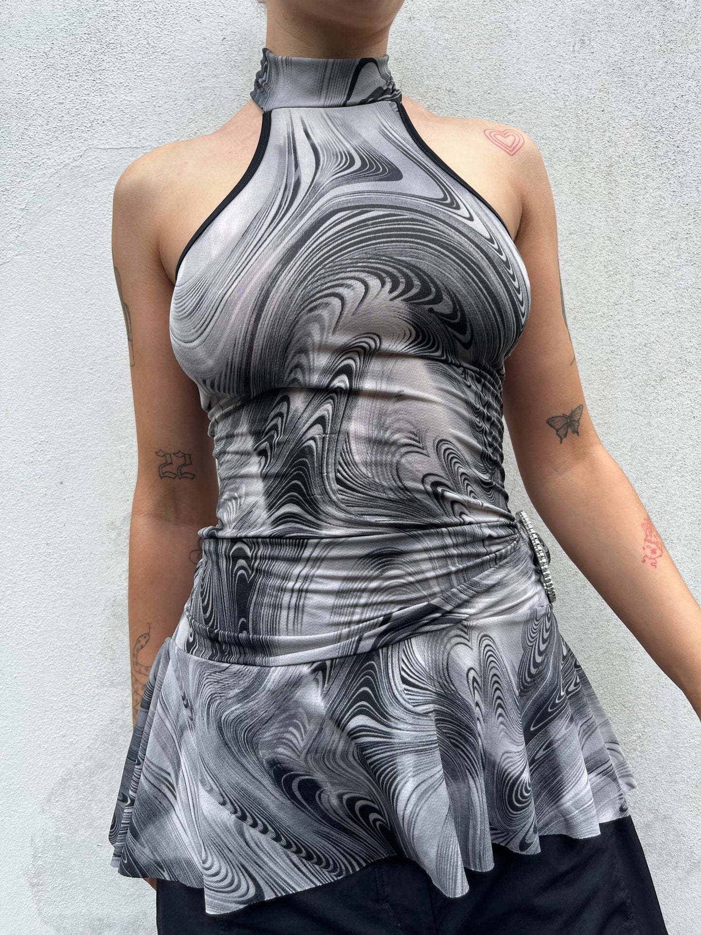 grey halter top