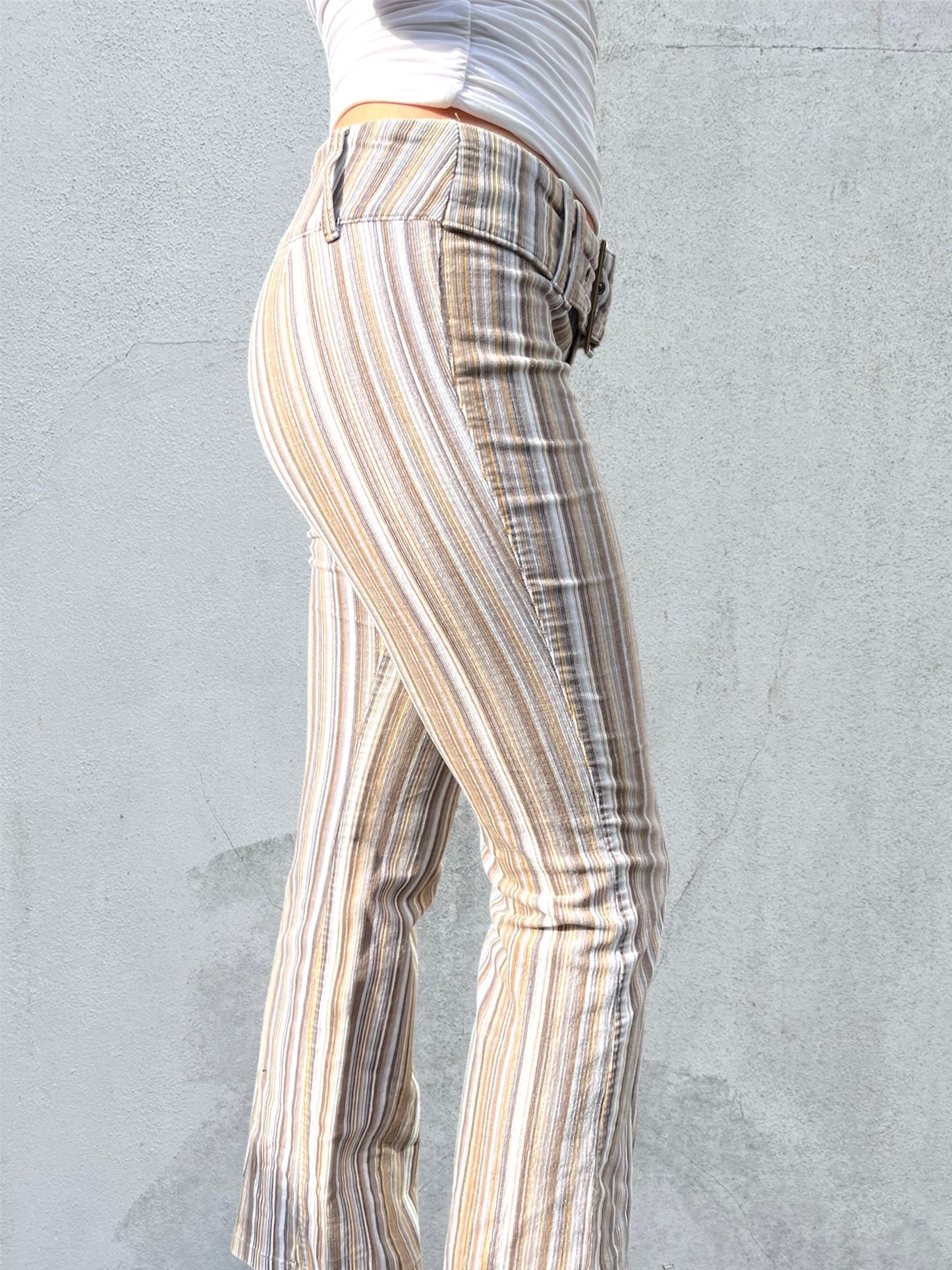 flared belt trousers
