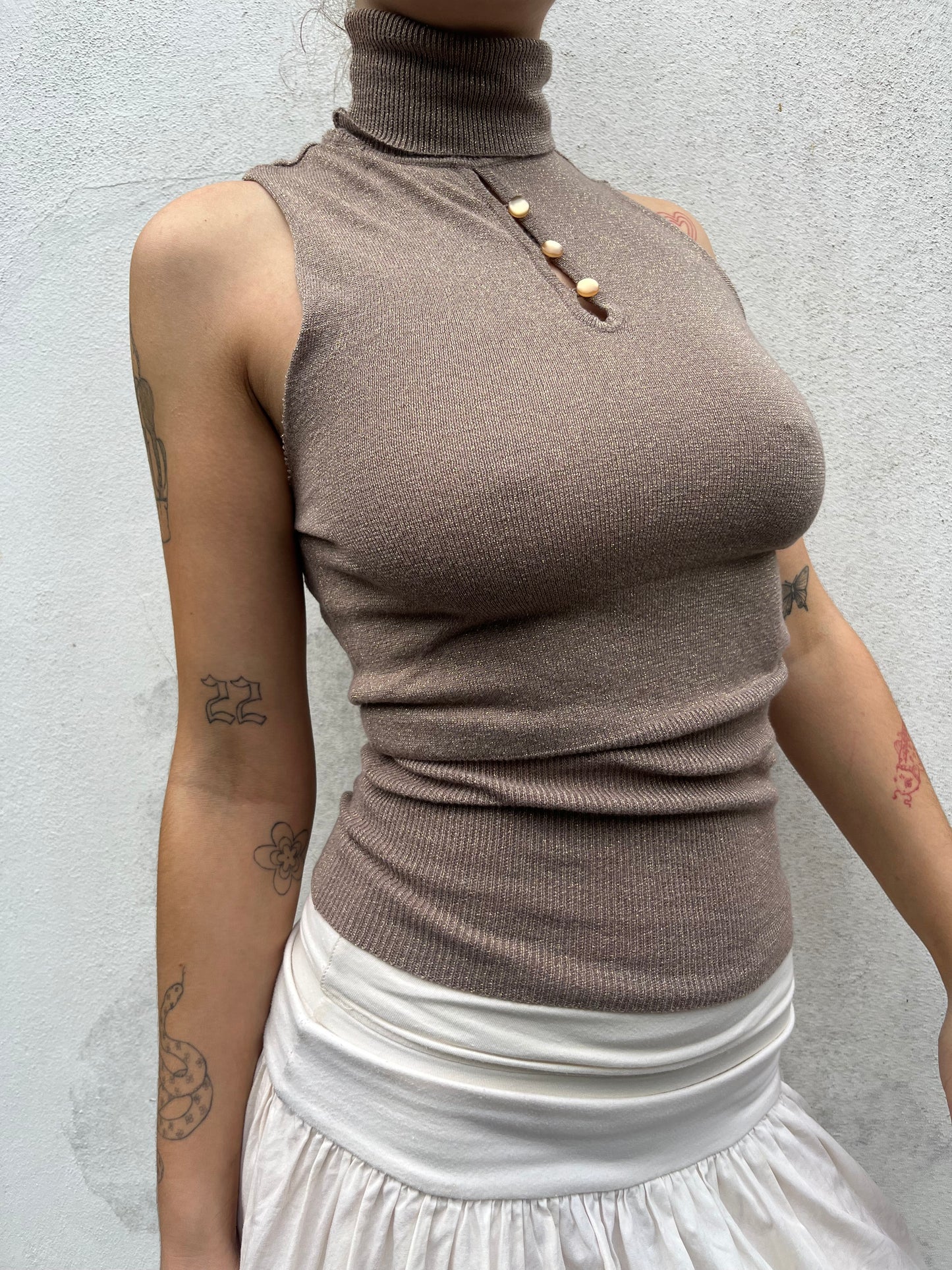 gold high neck top