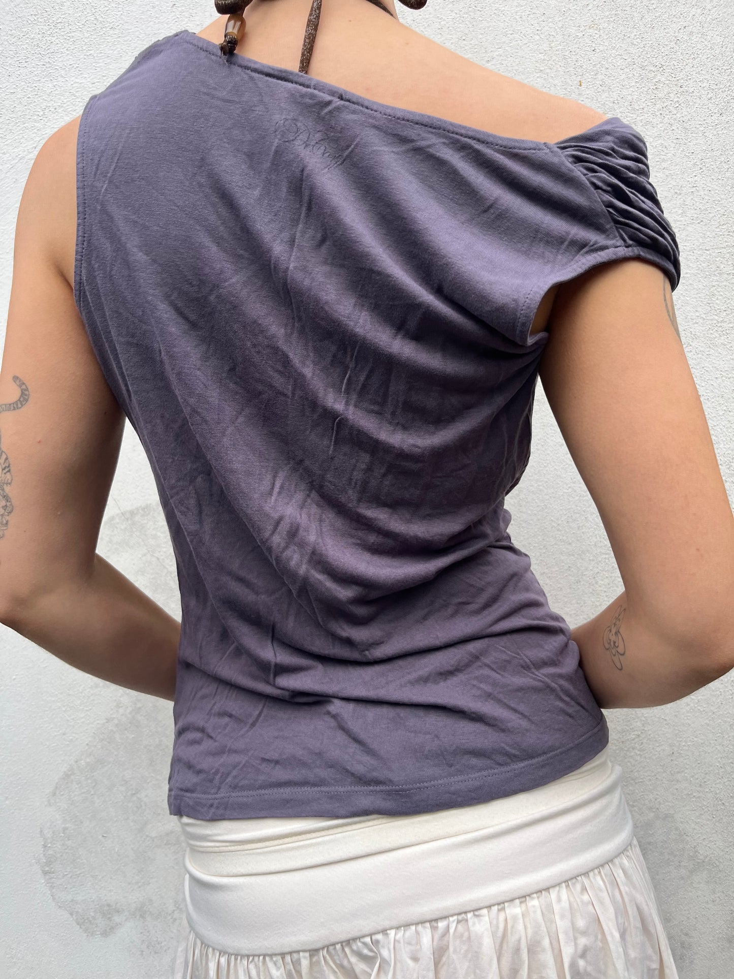 purple slouchy top